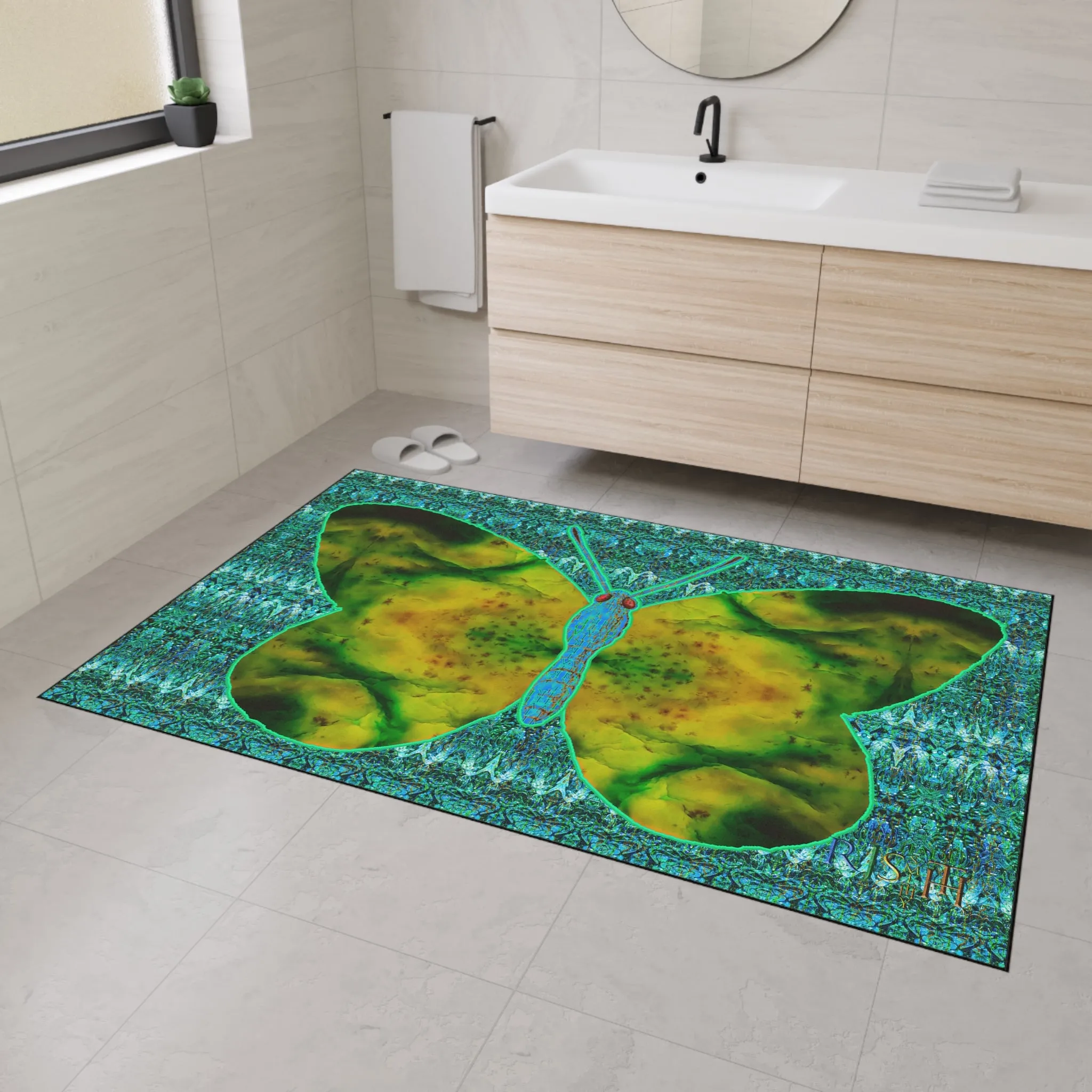 Heavy Duty Floor Mat (Butterfly Glade Denizen & Samhain Dream Thaw 12 & Blue Logo@Alchemic) RJSTH@Fabric#10_11 of 16 RJSTHw2025 RJS