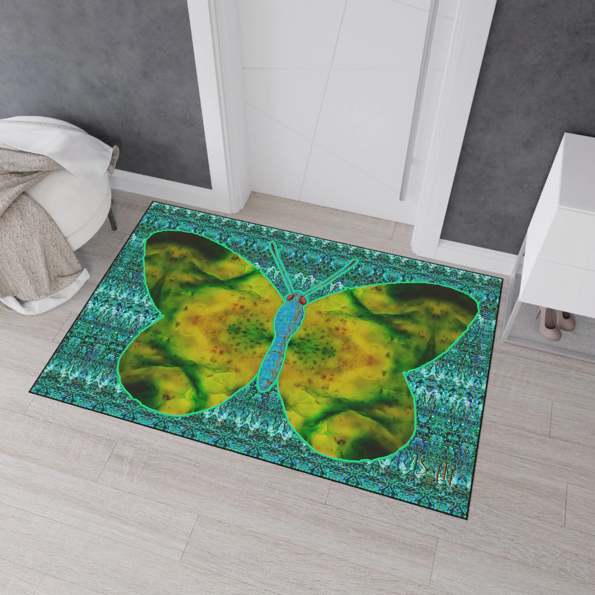 Heavy Duty Floor Mat (Butterfly Glade Denizen & Samhain Dream Thaw 12 & Blue Logo@Alchemic) RJSTH@Fabric#10_11 of 16 RJSTHw2025 RJS