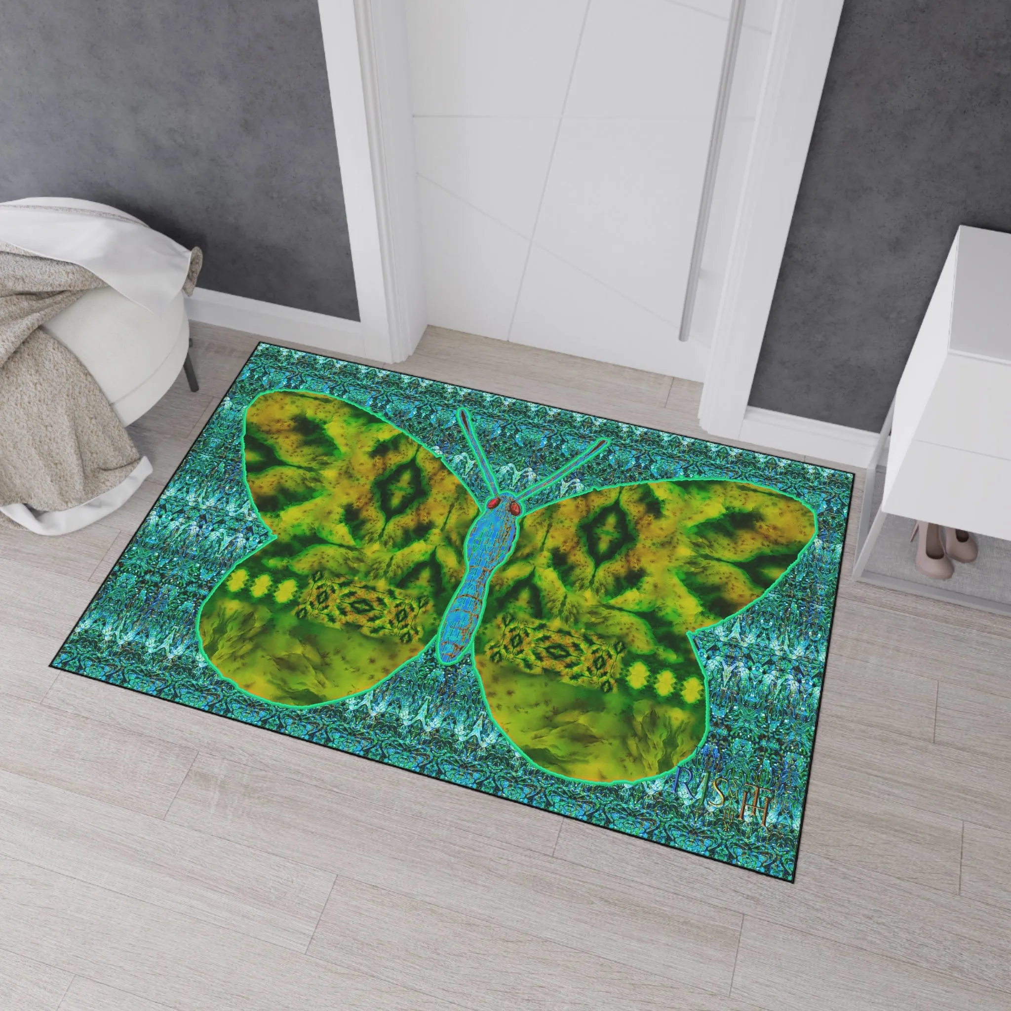 Heavy Duty Floor Mat (Butterfly Glade Denizen & Samhain Dream Thaw 12 & Blue Logo@Alchemic) RJSTH@Fabric#10_4 of 16 RJSTHw2025 RJS