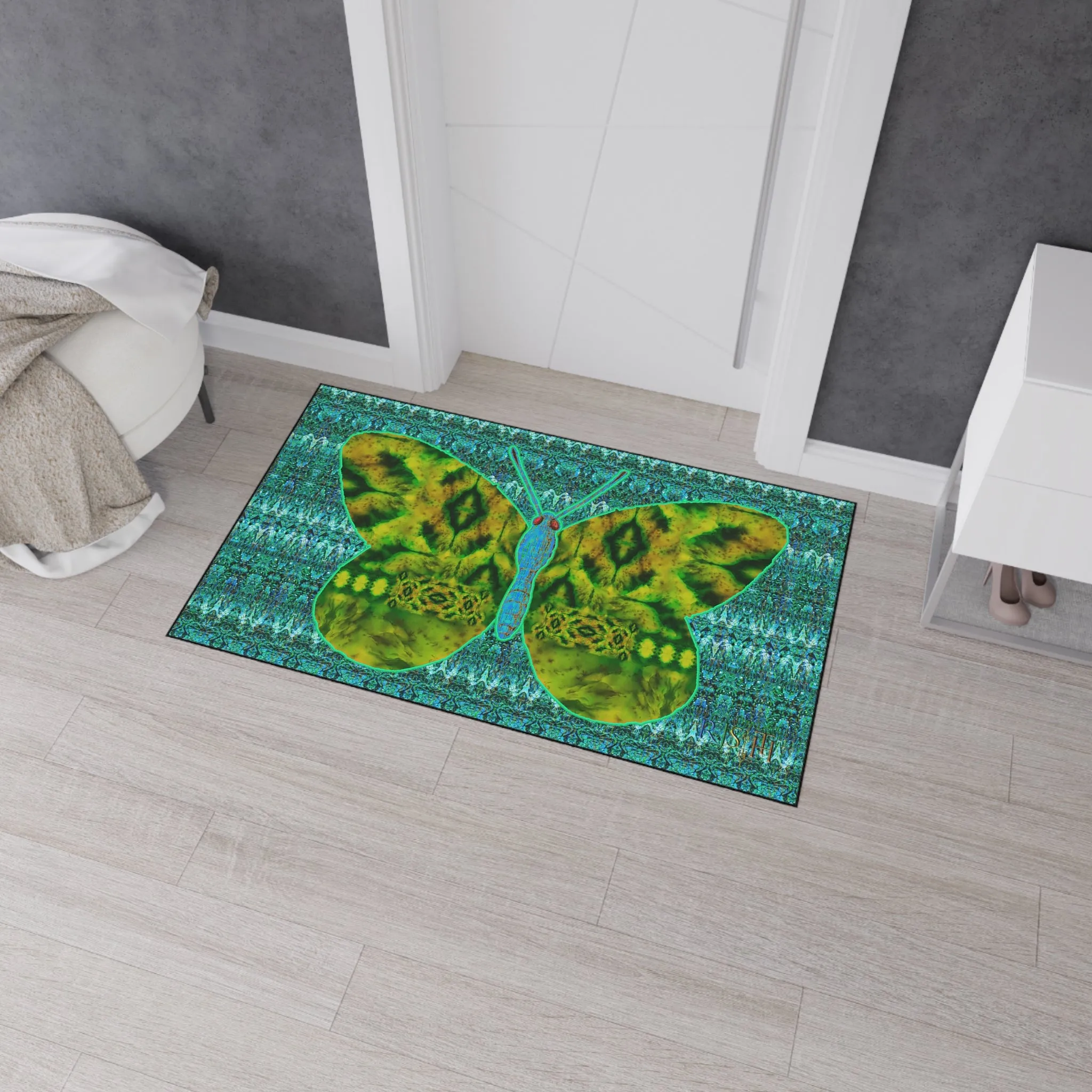 Heavy Duty Floor Mat (Butterfly Glade Denizen & Samhain Dream Thaw 12 & Blue Logo@Alchemic) RJSTH@Fabric#10_4 of 16 RJSTHw2025 RJS