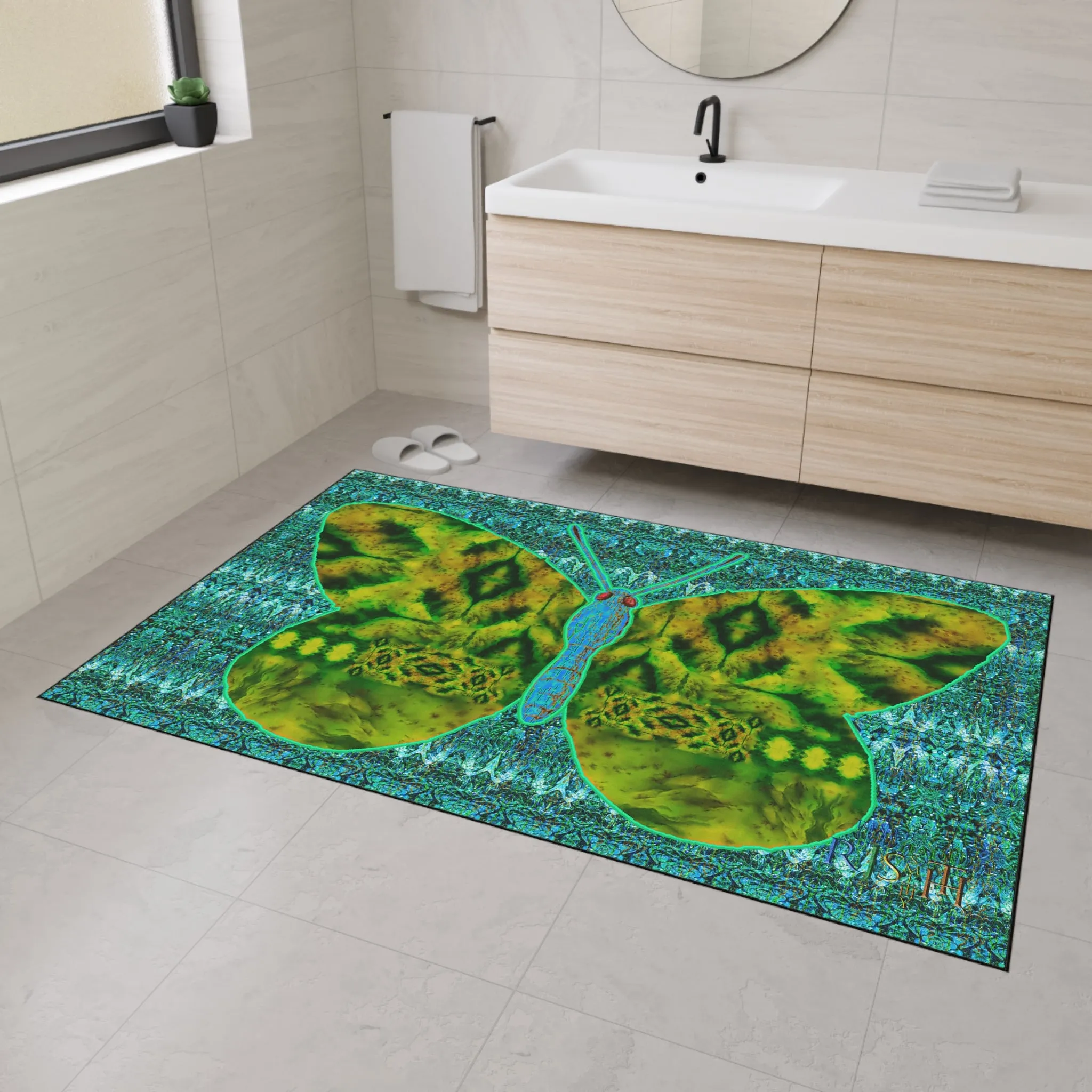 Heavy Duty Floor Mat (Butterfly Glade Denizen & Samhain Dream Thaw 12 & Blue Logo@Alchemic) RJSTH@Fabric#10_4 of 16 RJSTHw2025 RJS