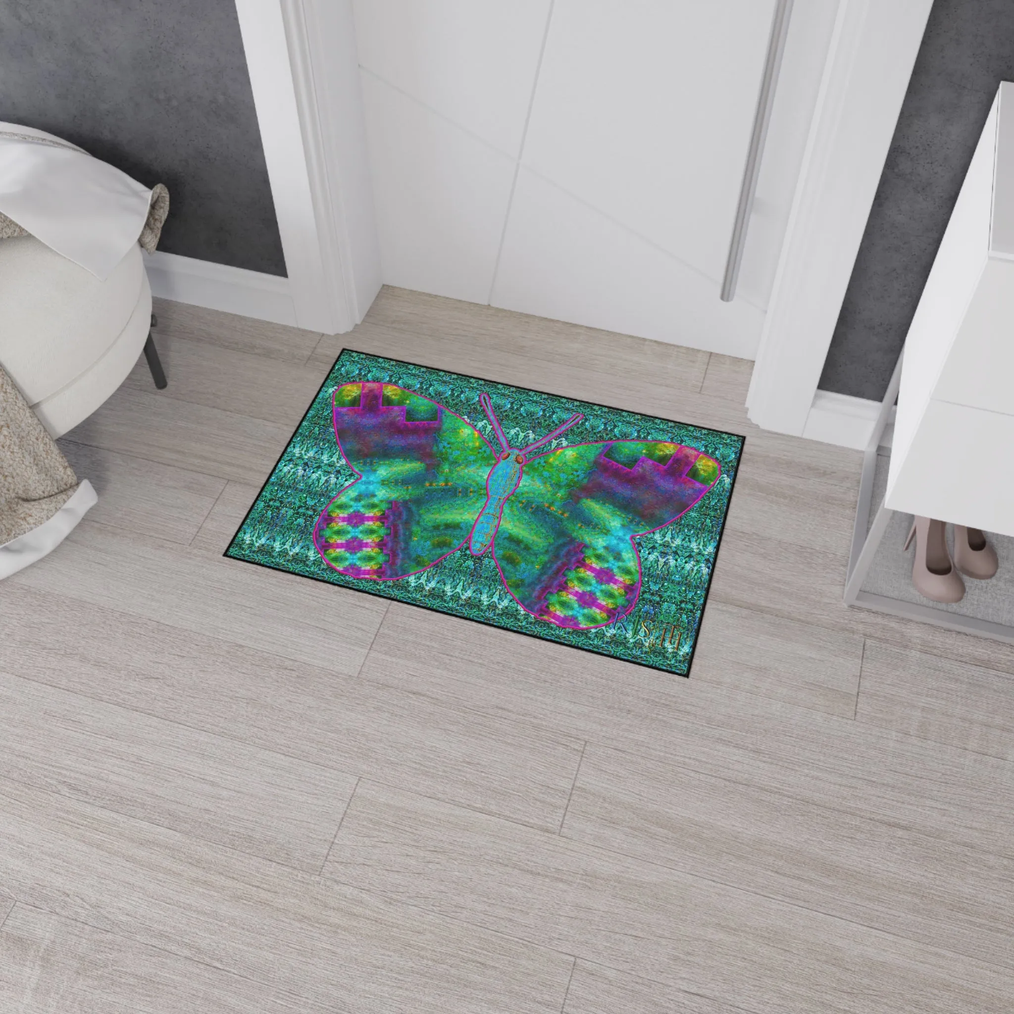 Heavy Duty Floor Mat (Butterfly Glade Denizen & Samhain Dream Thaw 12 & Blue Logo@Alchemic) RJSTH@Fabric#11_11 of 16 RJSTHw2025 RJS