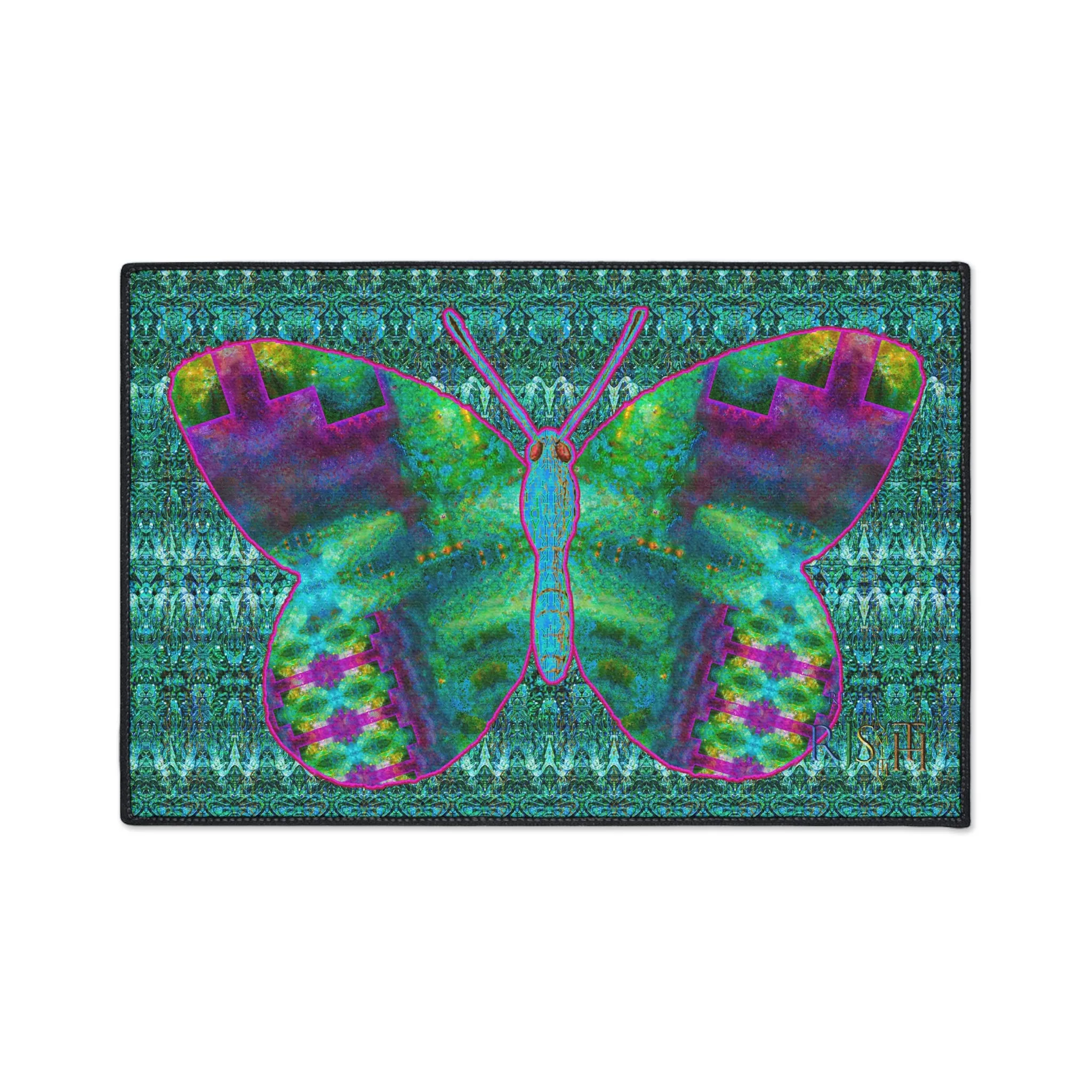 Heavy Duty Floor Mat (Butterfly Glade Denizen & Samhain Dream Thaw 12 & Blue Logo@Alchemic) RJSTH@Fabric#11_11 of 16 RJSTHw2025 RJS