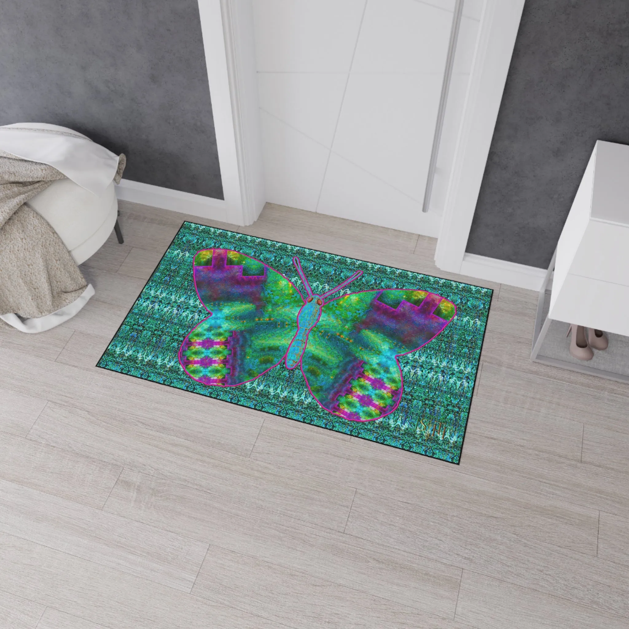 Heavy Duty Floor Mat (Butterfly Glade Denizen & Samhain Dream Thaw 12 & Blue Logo@Alchemic) RJSTH@Fabric#11_11 of 16 RJSTHw2025 RJS