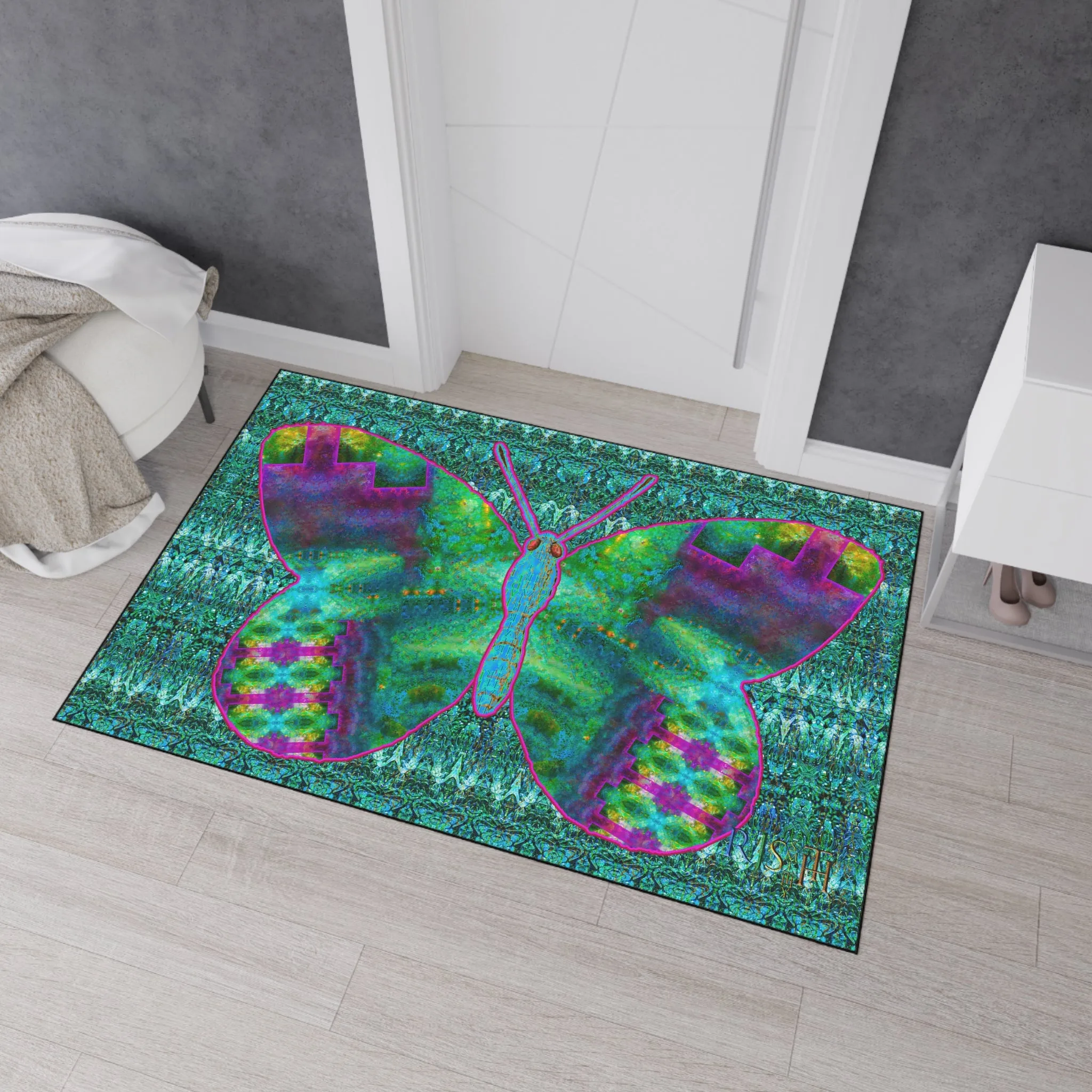 Heavy Duty Floor Mat (Butterfly Glade Denizen & Samhain Dream Thaw 12 & Blue Logo@Alchemic) RJSTH@Fabric#11_11 of 16 RJSTHw2025 RJS