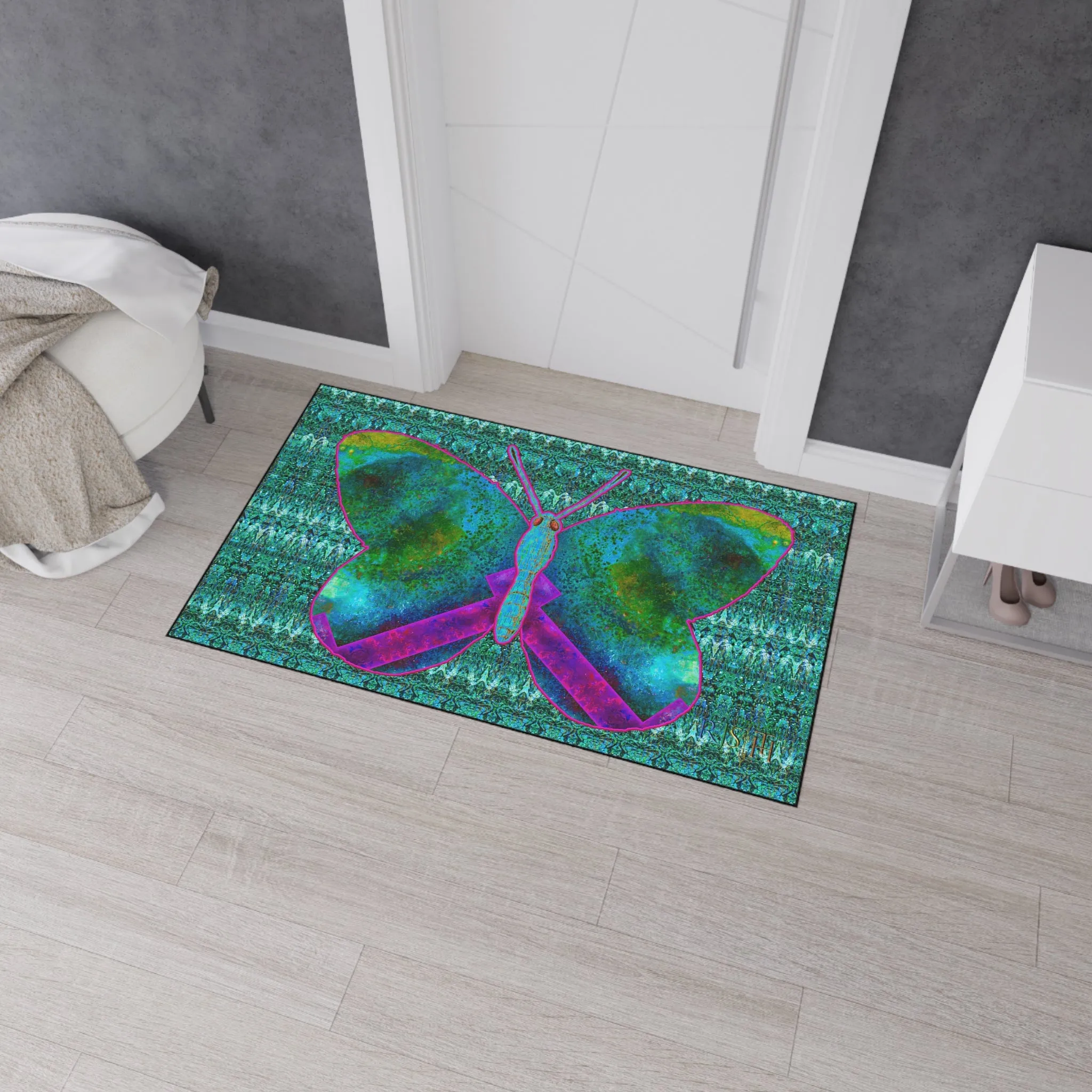 Heavy Duty Floor Mat (Butterfly Glade Denizen & Samhain Dream Thaw 12 & Blue Logo@Alchemic) RJSTH@Fabric#11_2 of 16 RJSTHw2025 RJS