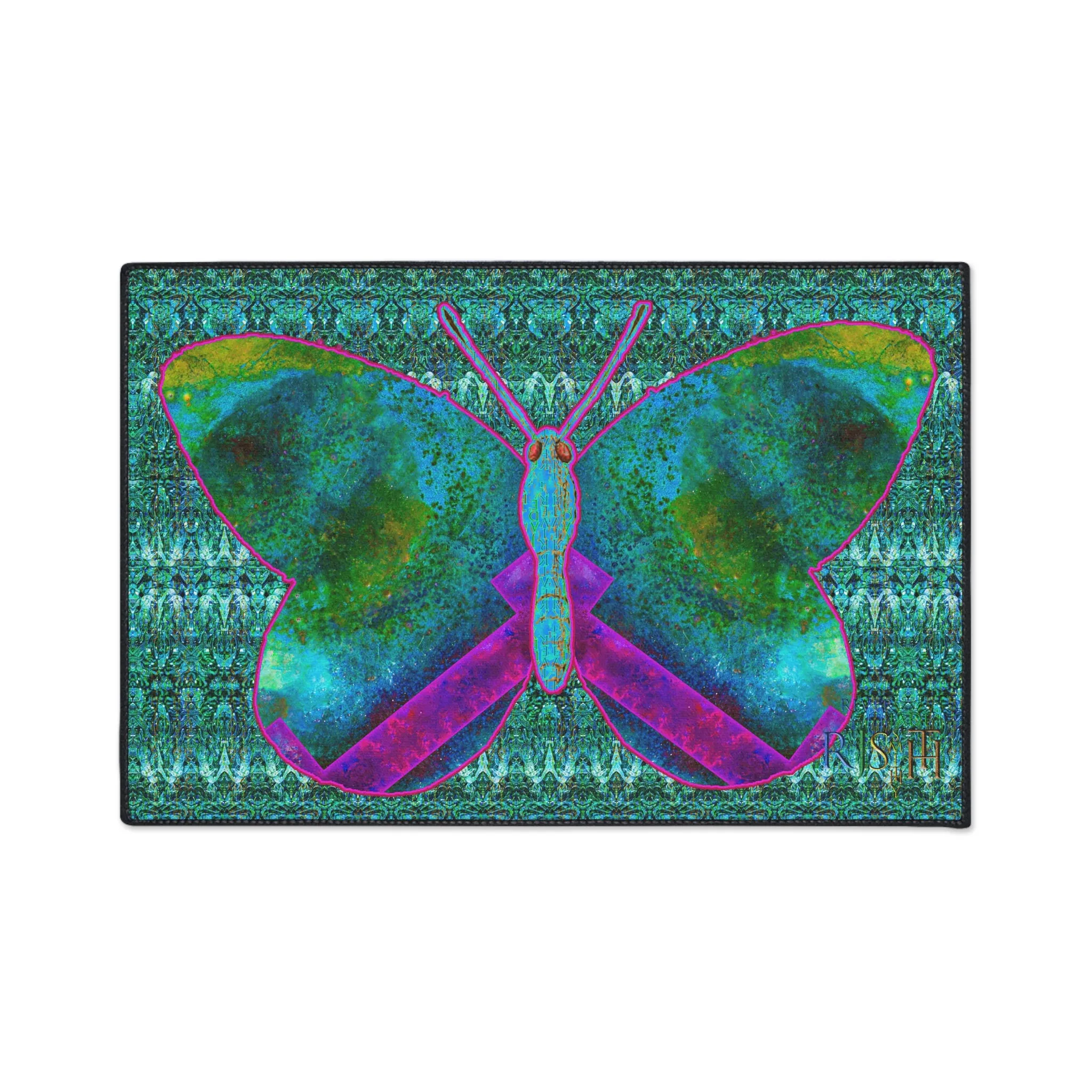 Heavy Duty Floor Mat (Butterfly Glade Denizen & Samhain Dream Thaw 12 & Blue Logo@Alchemic) RJSTH@Fabric#11_2 of 16 RJSTHw2025 RJS