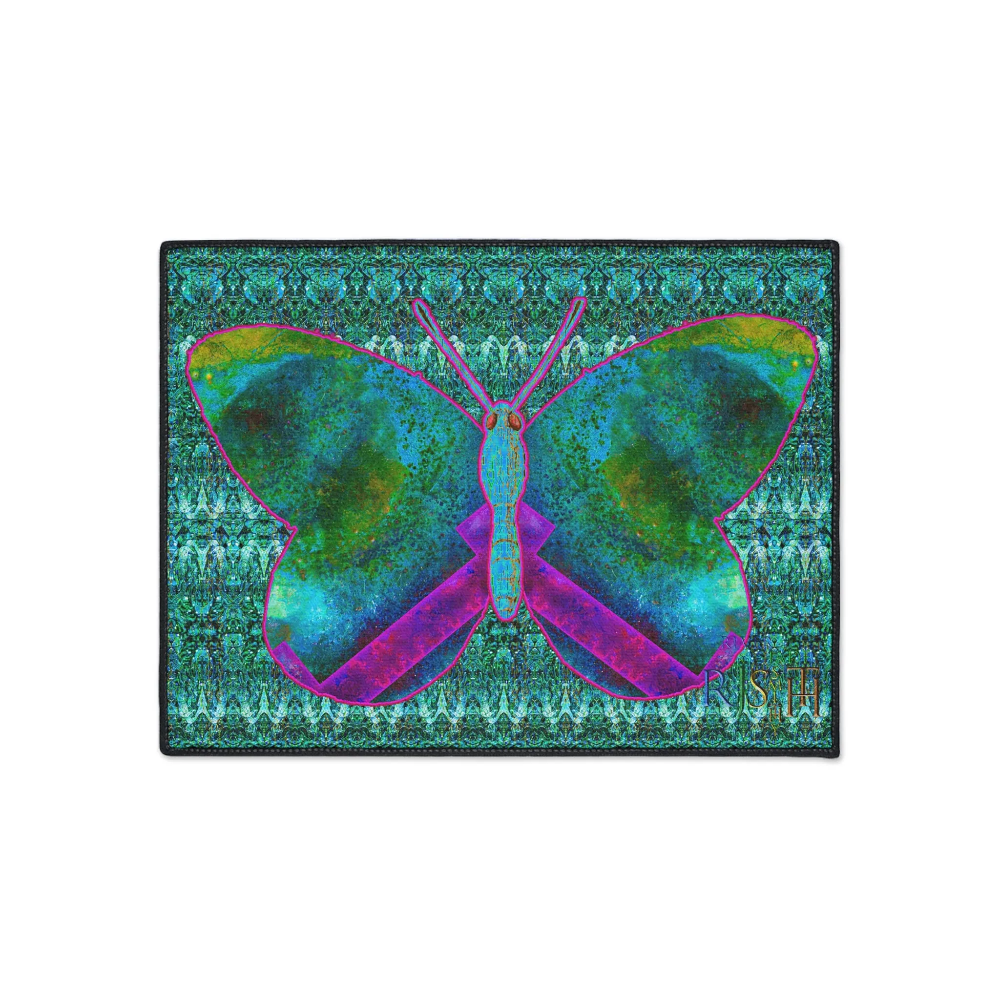 Heavy Duty Floor Mat (Butterfly Glade Denizen & Samhain Dream Thaw 12 & Blue Logo@Alchemic) RJSTH@Fabric#11_2 of 16 RJSTHw2025 RJS