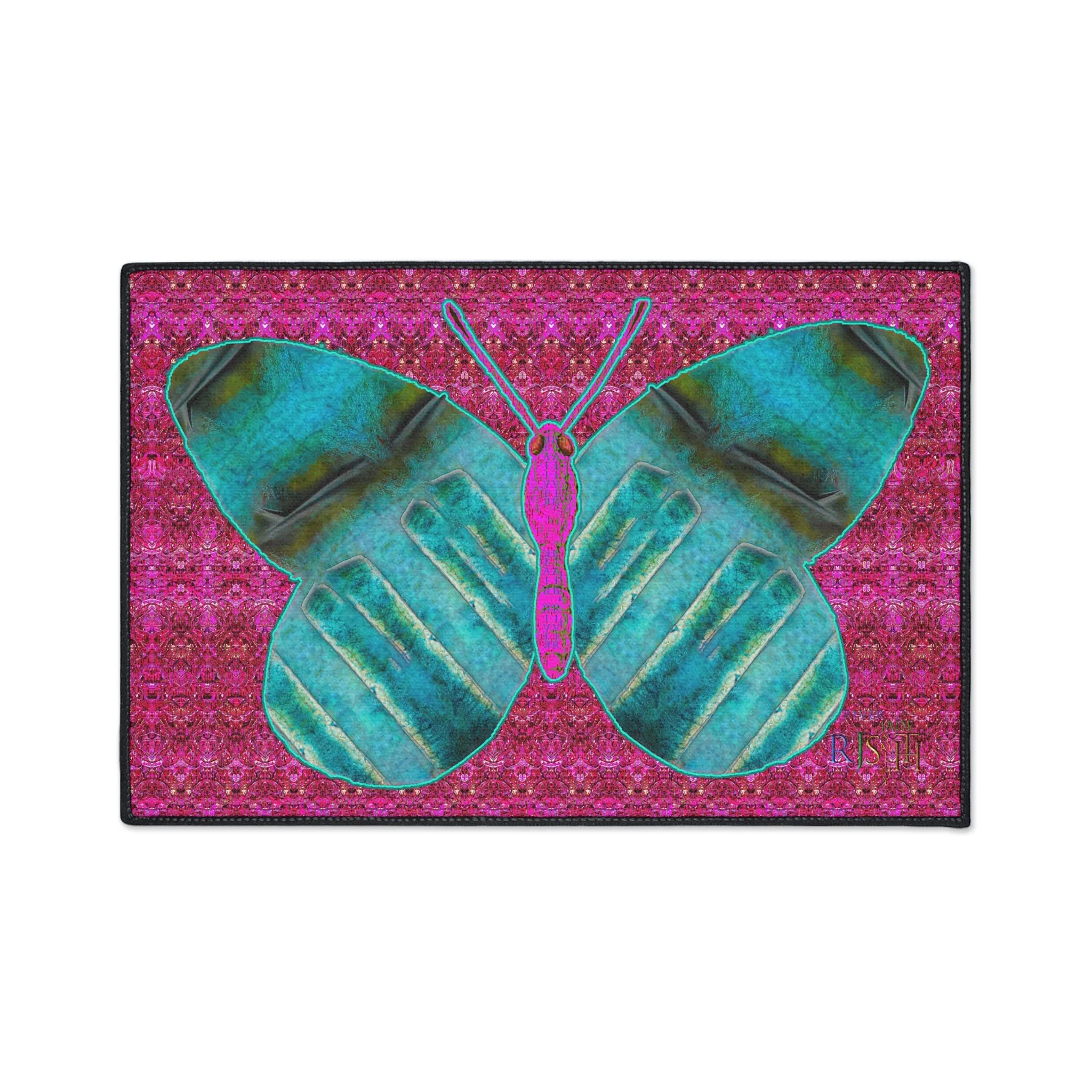 Heavy Duty Floor Mat (Butterfly Glade Denizen & Samhain Dream Thaw 13 & Pink Logo@Alchemic) RJSTH@Fabric#8_3 of 16 RJSTHw2025 RJS