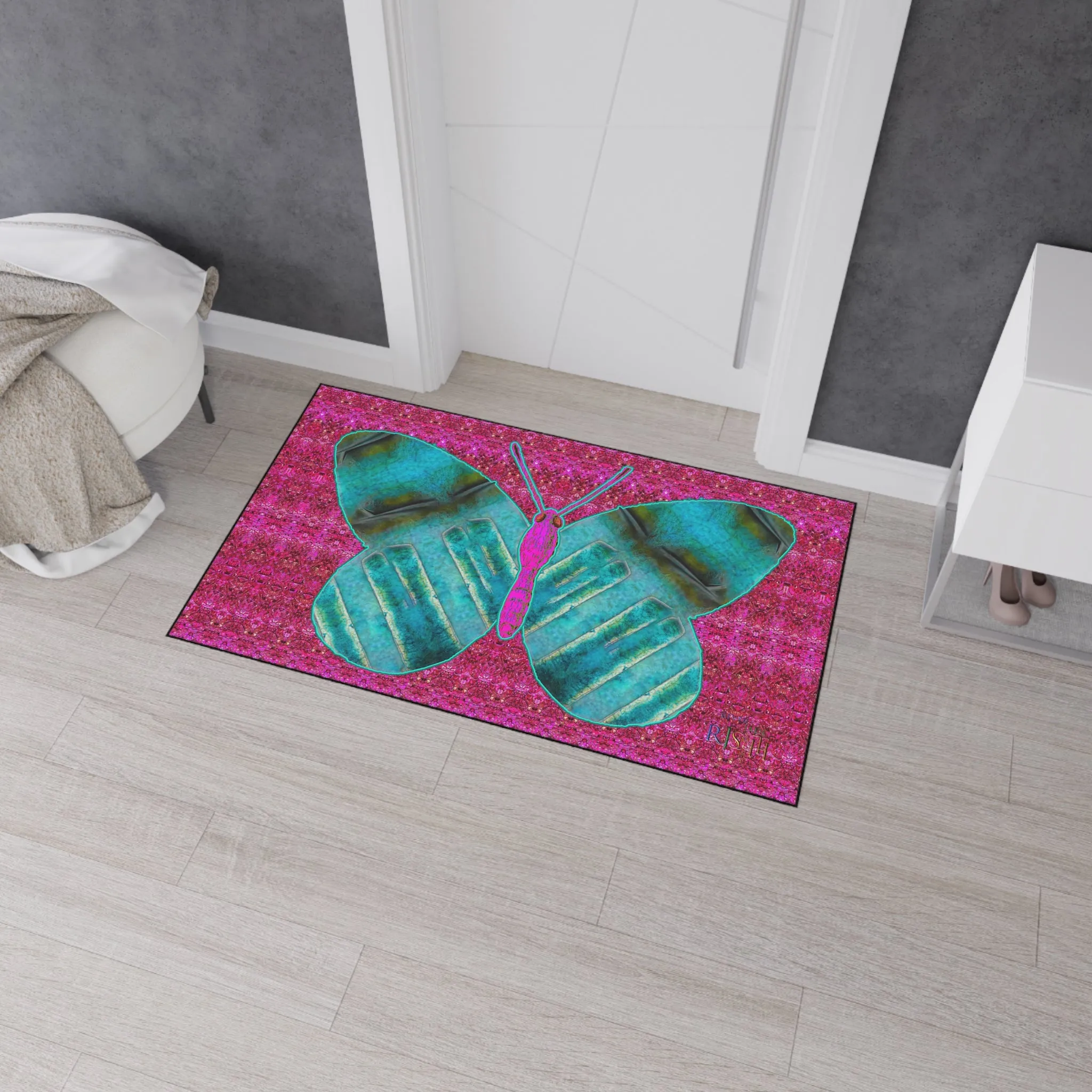 Heavy Duty Floor Mat (Butterfly Glade Denizen & Samhain Dream Thaw 13 & Pink Logo@Alchemic) RJSTH@Fabric#8_3 of 16 RJSTHw2025 RJS