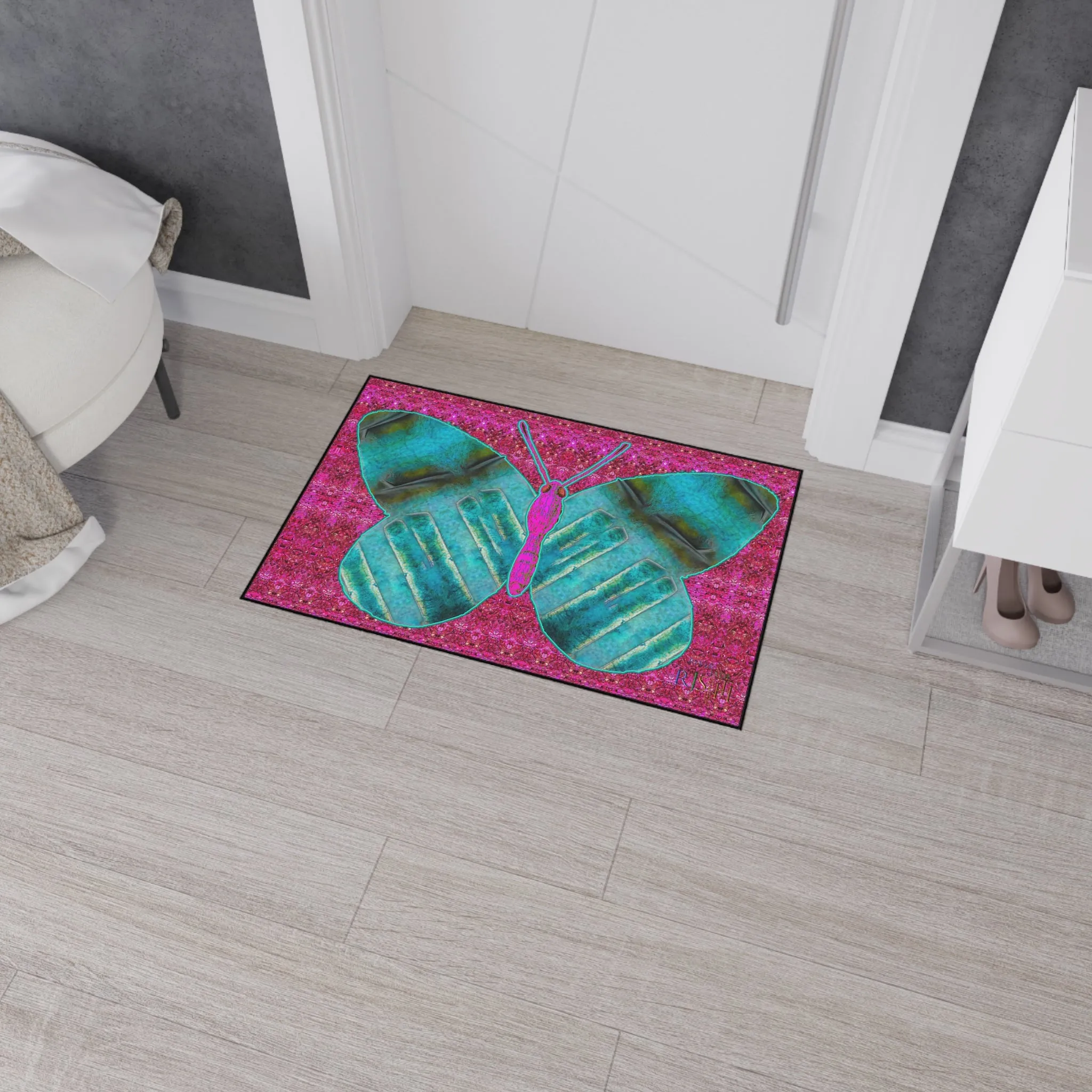 Heavy Duty Floor Mat (Butterfly Glade Denizen & Samhain Dream Thaw 13 & Pink Logo@Alchemic) RJSTH@Fabric#8_3 of 16 RJSTHw2025 RJS