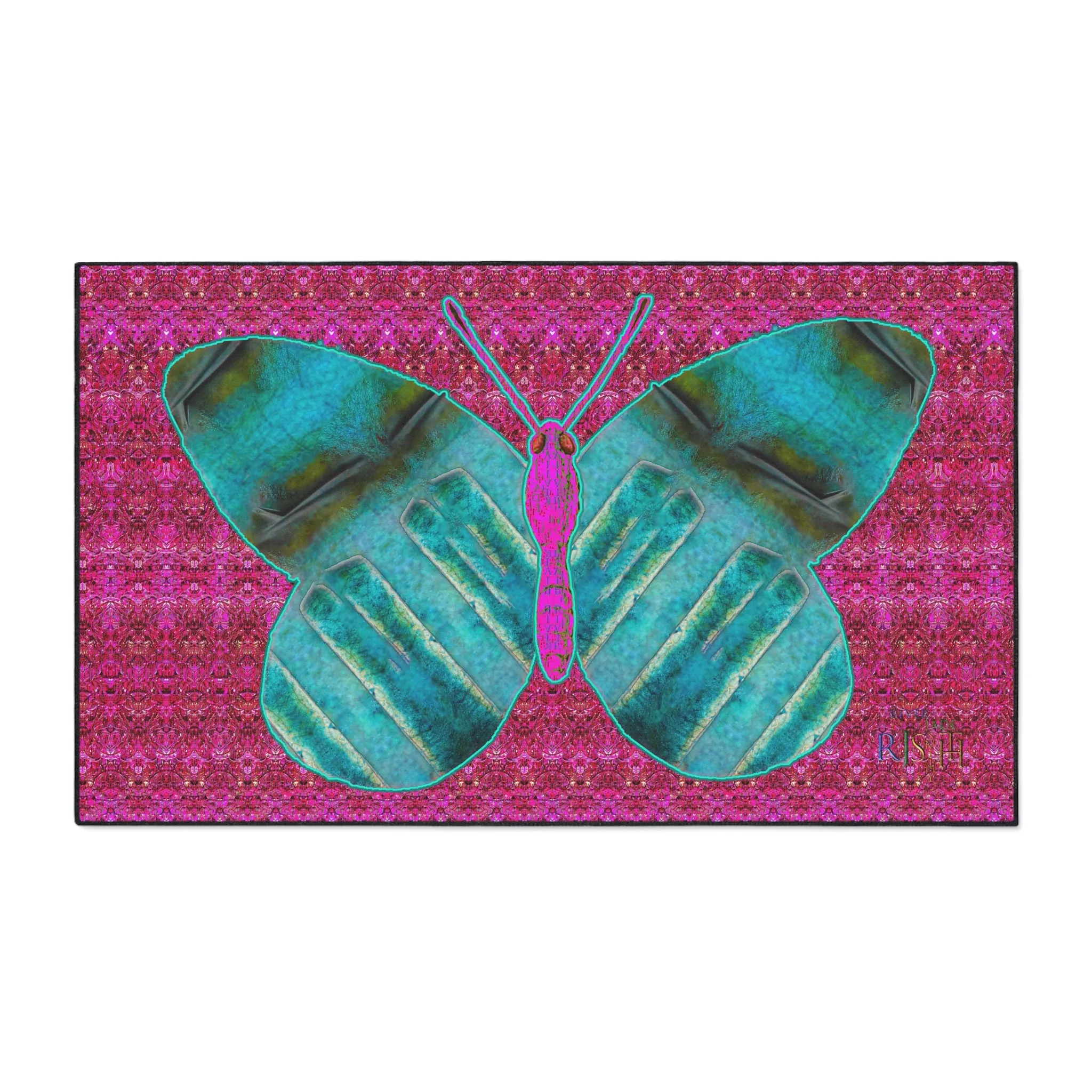 Heavy Duty Floor Mat (Butterfly Glade Denizen & Samhain Dream Thaw 13 & Pink Logo@Alchemic) RJSTH@Fabric#8_3 of 16 RJSTHw2025 RJS