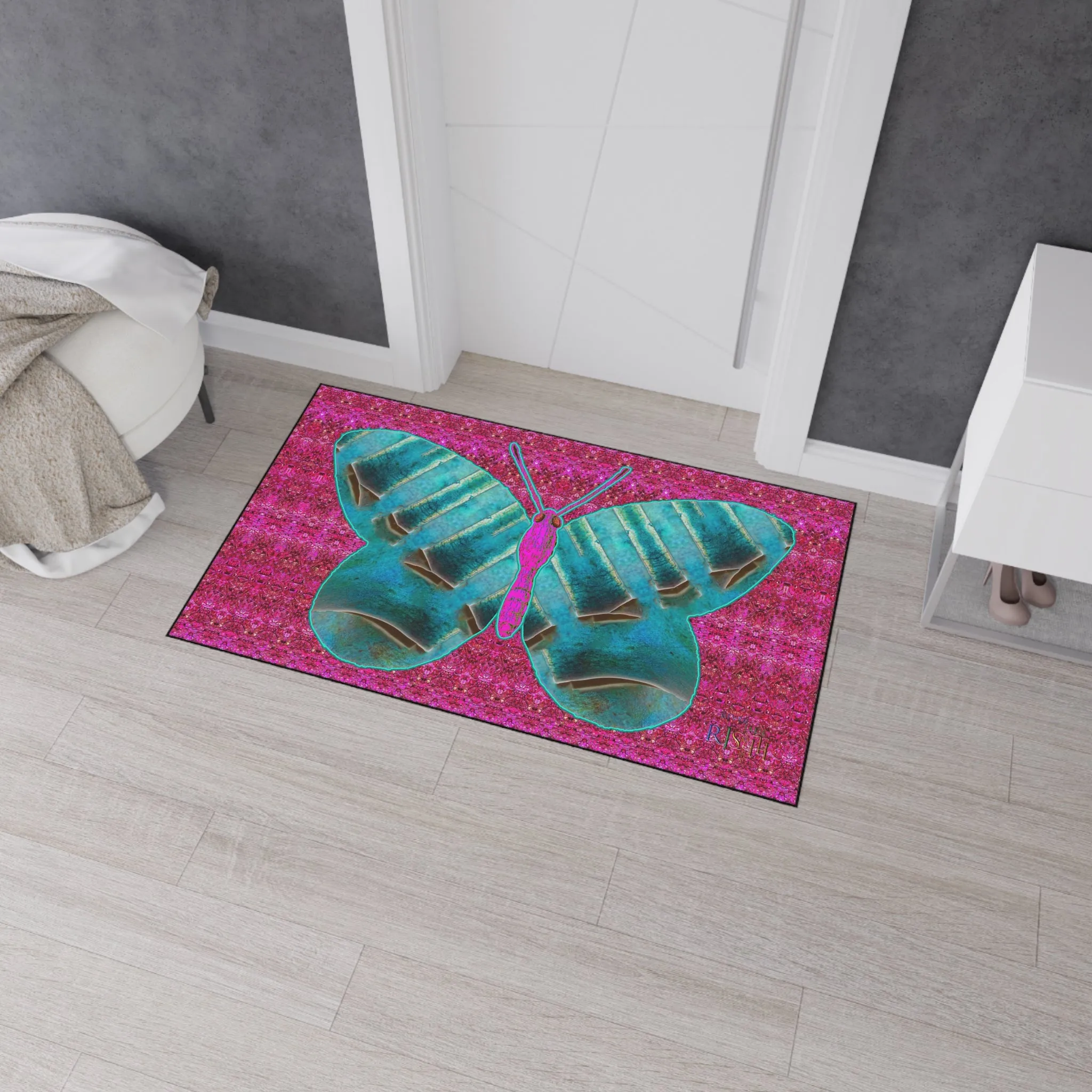Heavy Duty Floor Mat (Butterfly Glade Denizen & Samhain Dream Thaw 13 & Pink Logo@Alchemic) RJSTH@Fabric#8_4 of 16 RJSTHw2025 RJS