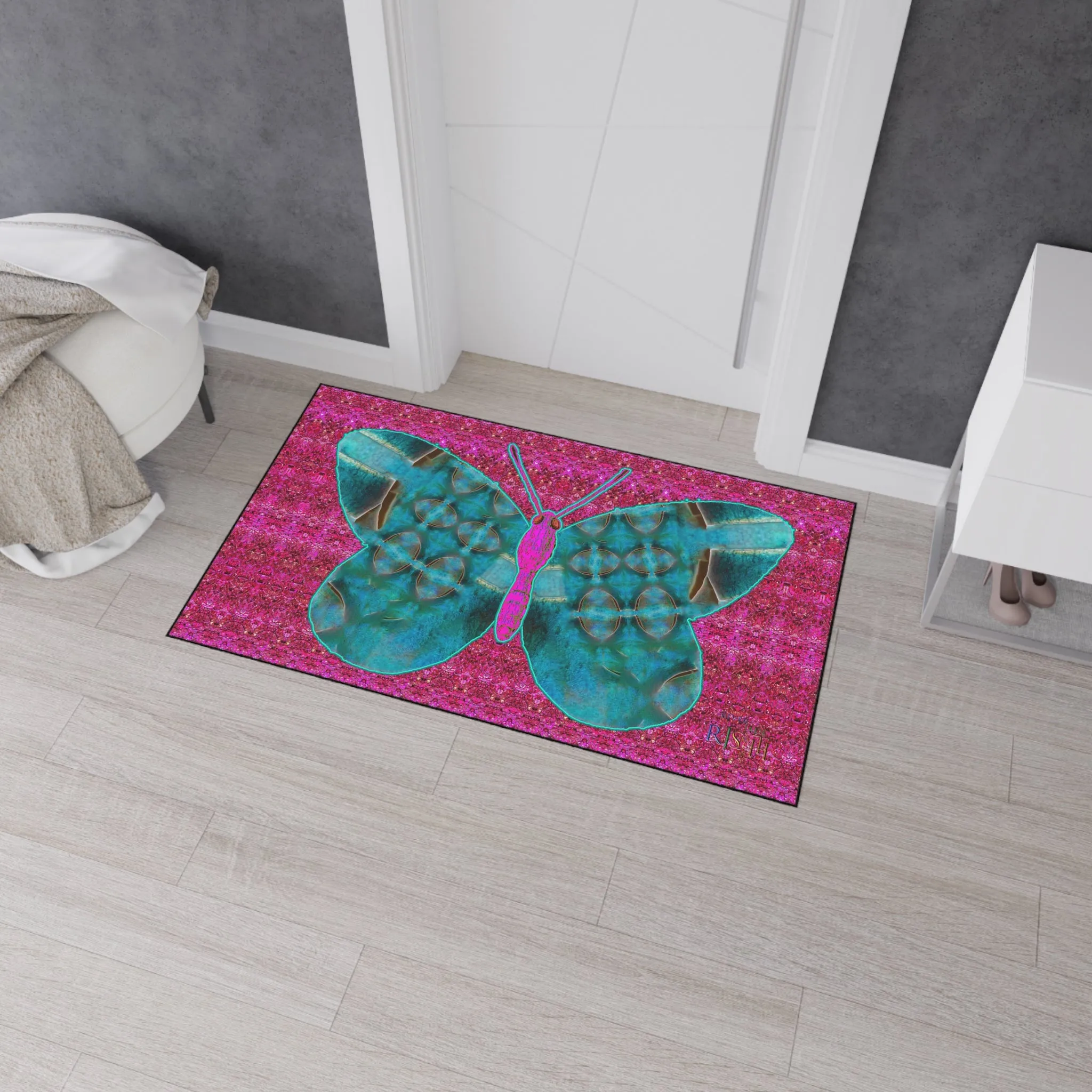 Heavy Duty Floor Mat (Butterfly Glade Denizen & Samhain Dream Thaw 13 & Pink Logo@Alchemic) RJSTH@Fabric#8_6 of 16 RJSTHw2025 RJS