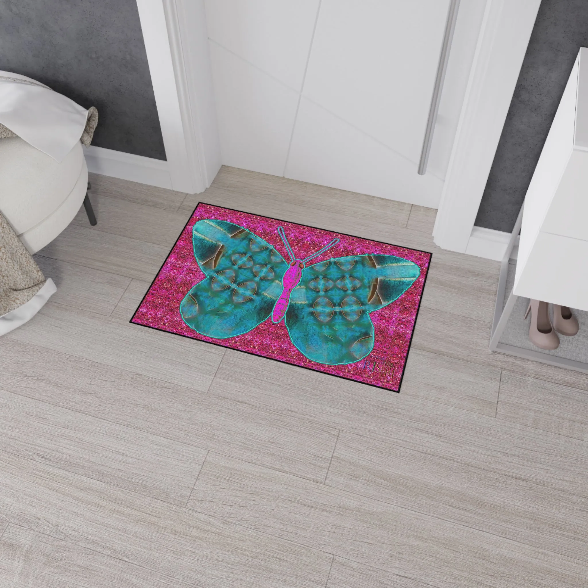 Heavy Duty Floor Mat (Butterfly Glade Denizen & Samhain Dream Thaw 13 & Pink Logo@Alchemic) RJSTH@Fabric#8_6 of 16 RJSTHw2025 RJS