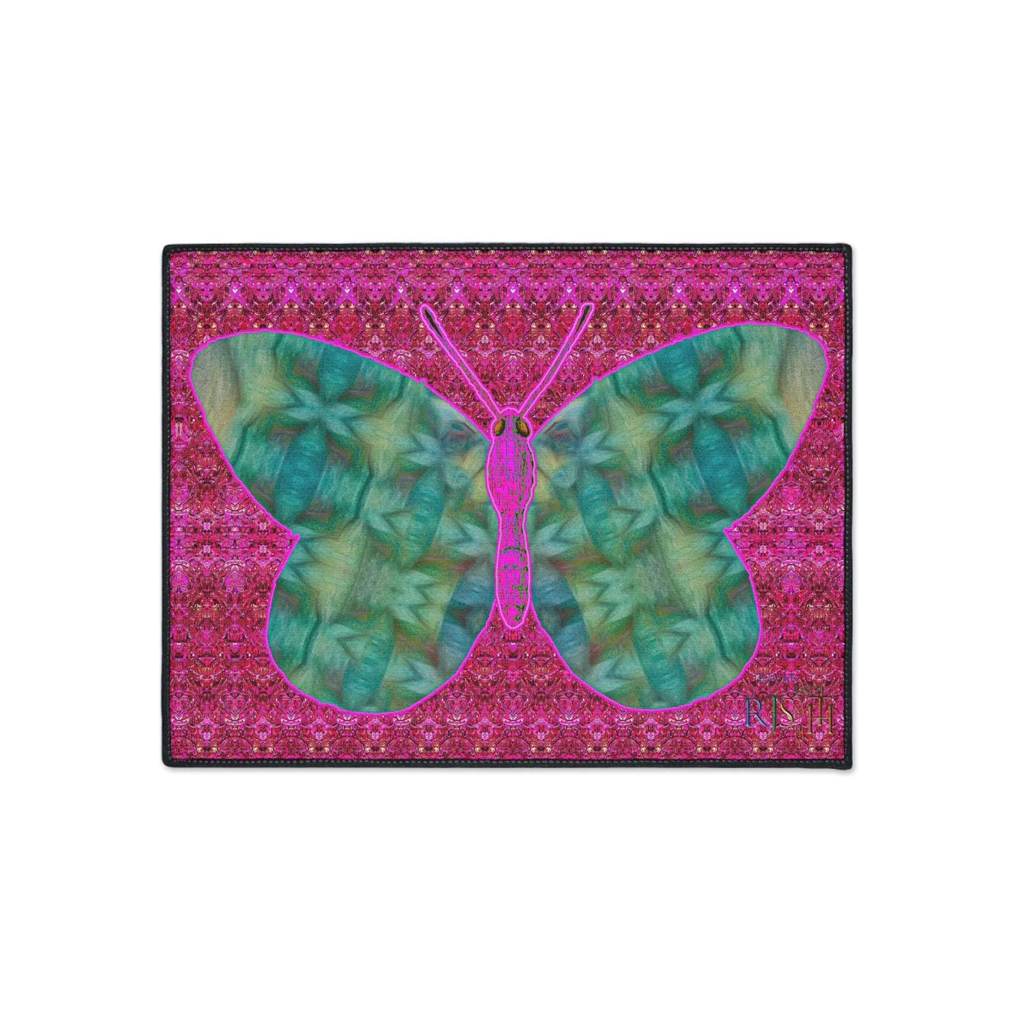 Heavy Duty Floor Mat (Butterfly Glade Denizen & Samhain Dream Thaw 13 & Pink Logo@Alchemic) RJSTH@Fabric#9_10 of 14 RJSTHw2025 RJS