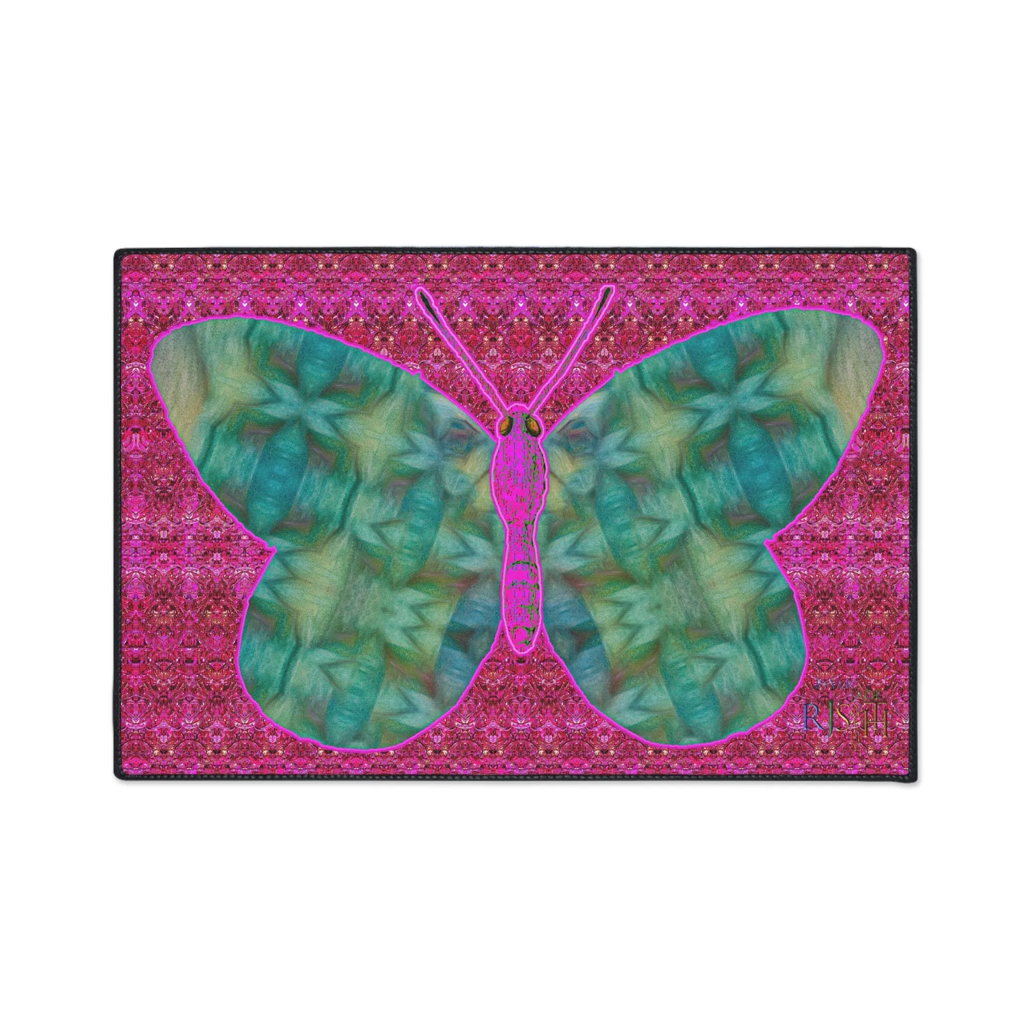 Heavy Duty Floor Mat (Butterfly Glade Denizen & Samhain Dream Thaw 13 & Pink Logo@Alchemic) RJSTH@Fabric#9_10 of 14 RJSTHw2025 RJS