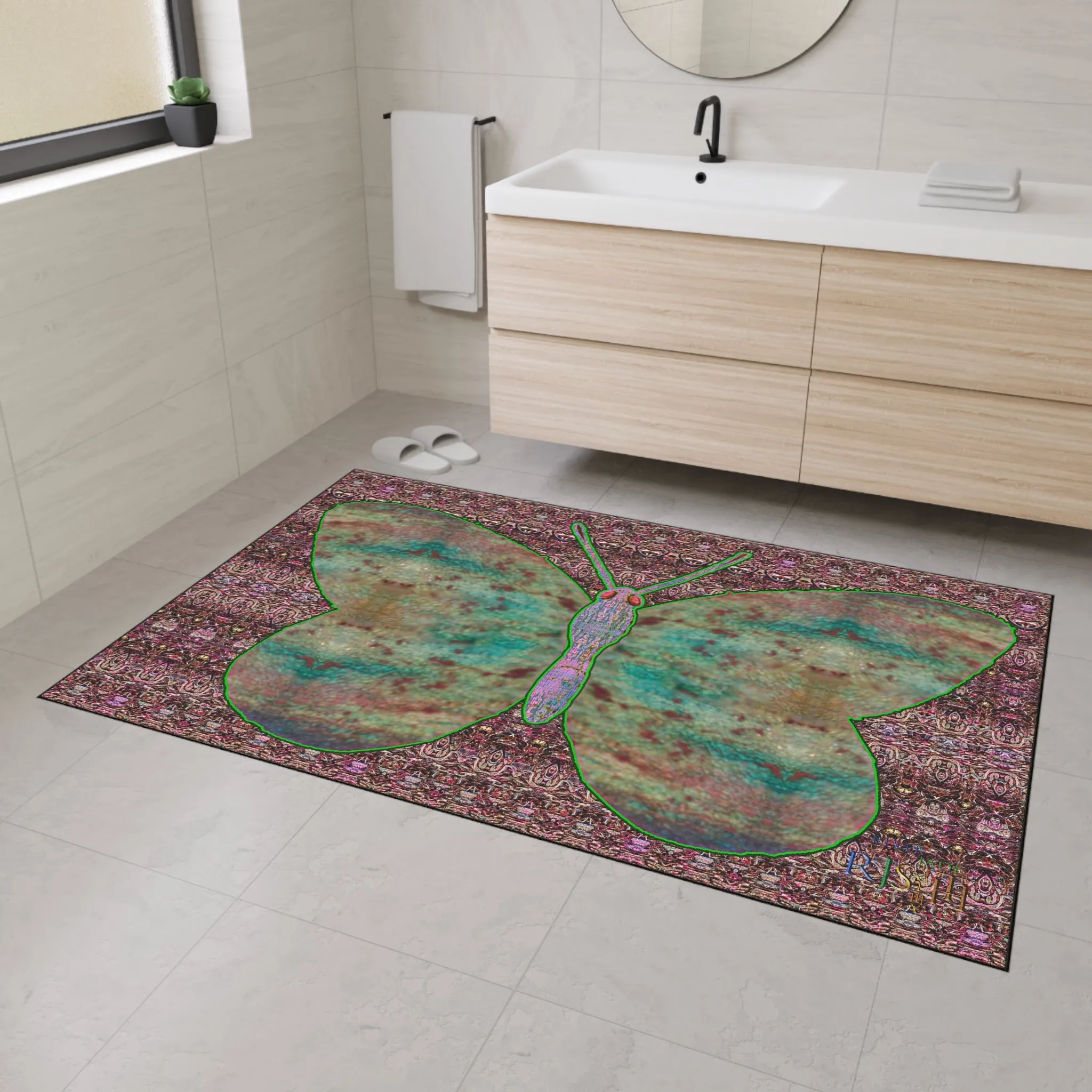 Heavy Duty Floor Mat (Butterfly Glade Denizen & Samhain Dream Thaw 14 & Purple Logo@Alchemic) RJSTH@Fabric#4_1 of 15 RJSTHw2025 RJS