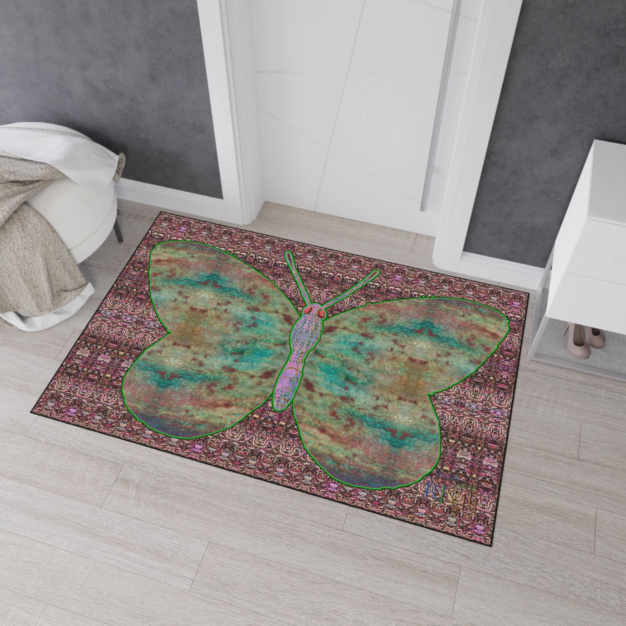 Heavy Duty Floor Mat (Butterfly Glade Denizen & Samhain Dream Thaw 14 & Purple Logo@Alchemic) RJSTH@Fabric#4_1 of 15 RJSTHw2025 RJS