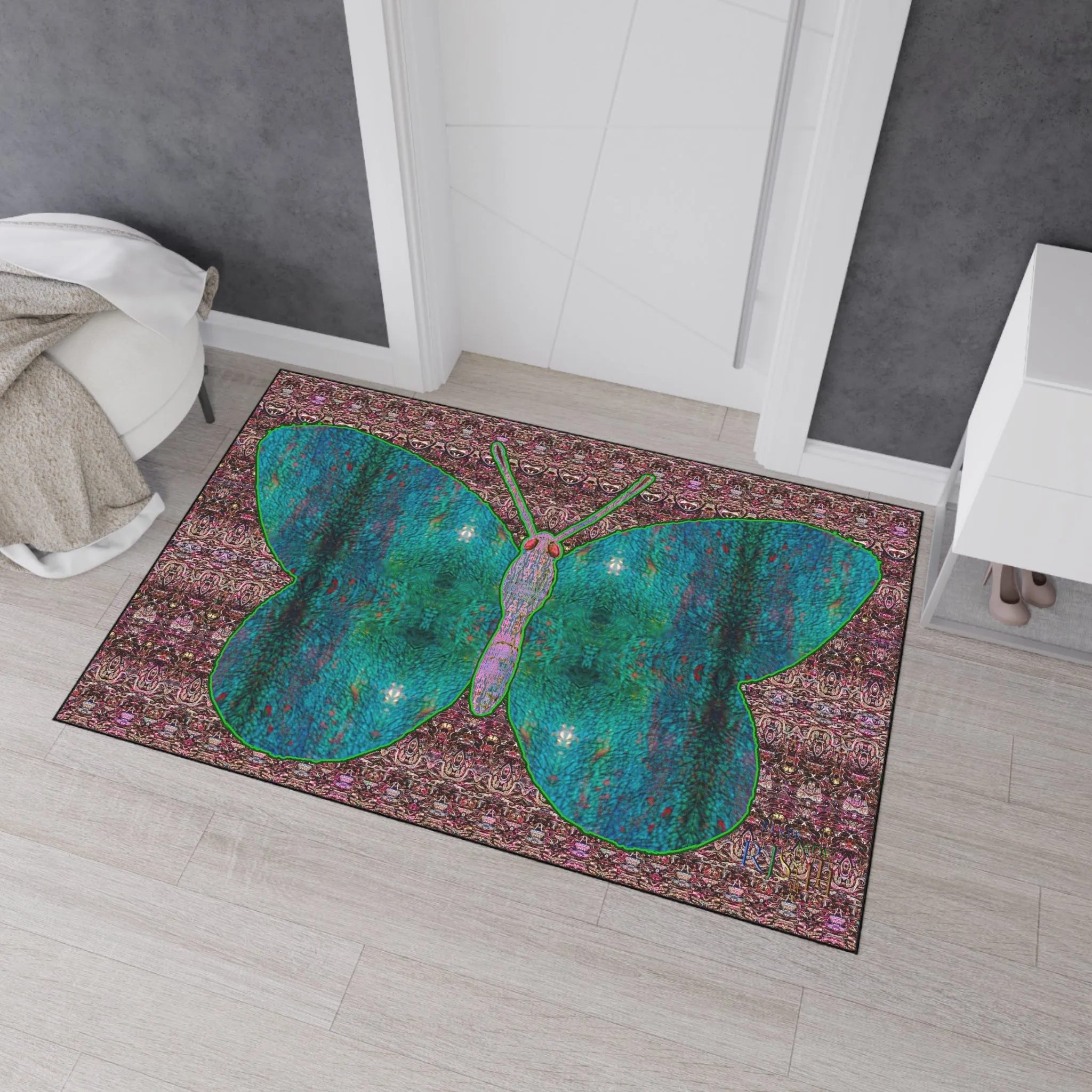 Heavy Duty Floor Mat (Butterfly Glade Denizen & Samhain Dream Thaw 14 & Purple Logo@Alchemic) RJSTH@Fabric#4_11 of 15 RJSTHw2025 RJS