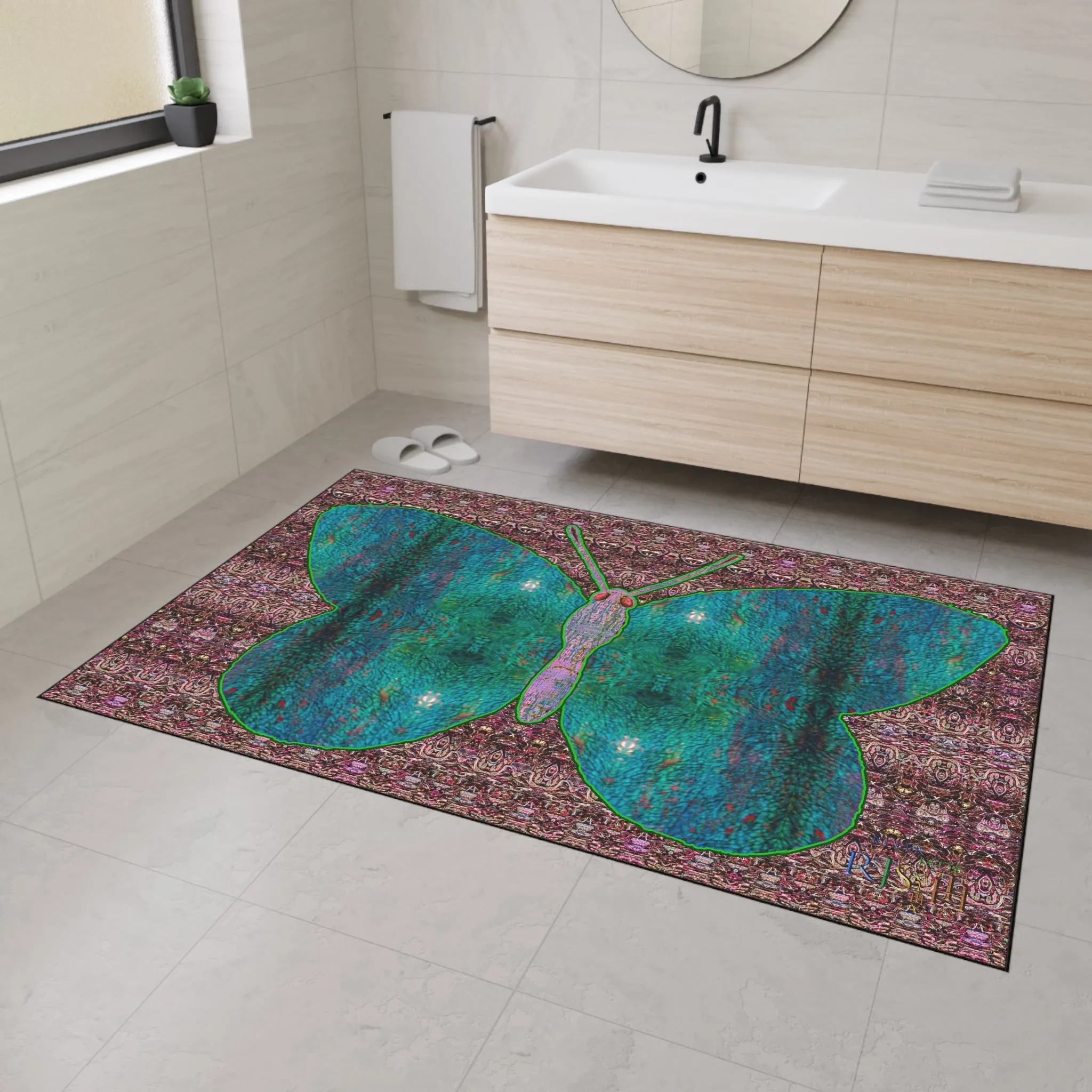 Heavy Duty Floor Mat (Butterfly Glade Denizen & Samhain Dream Thaw 14 & Purple Logo@Alchemic) RJSTH@Fabric#4_11 of 15 RJSTHw2025 RJS