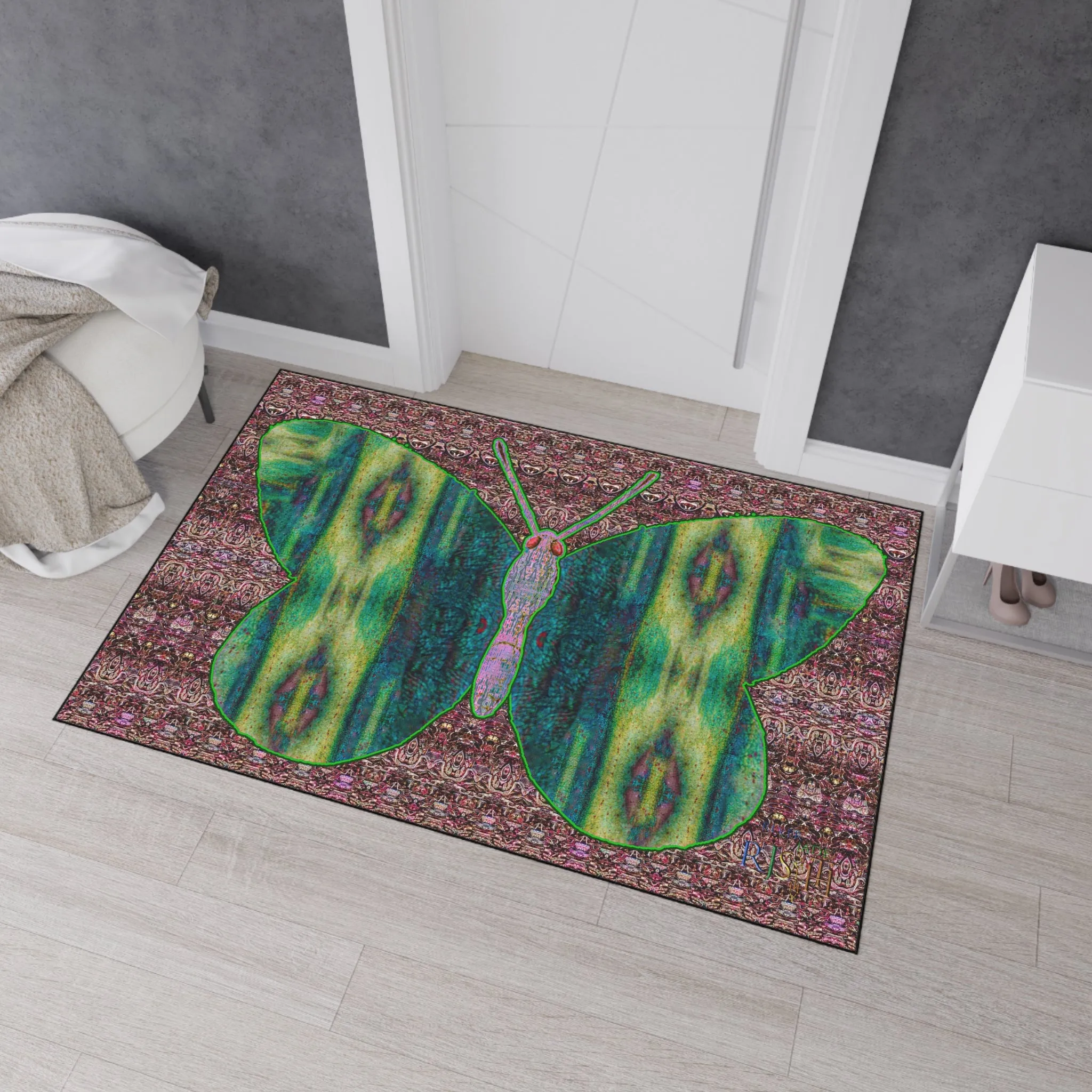 Heavy Duty Floor Mat (Butterfly Glade Denizen & Samhain Dream Thaw 14 & Purple Logo@Alchemic) RJSTH@Fabric#4_14 of 15 RJSTHw2025 RJS