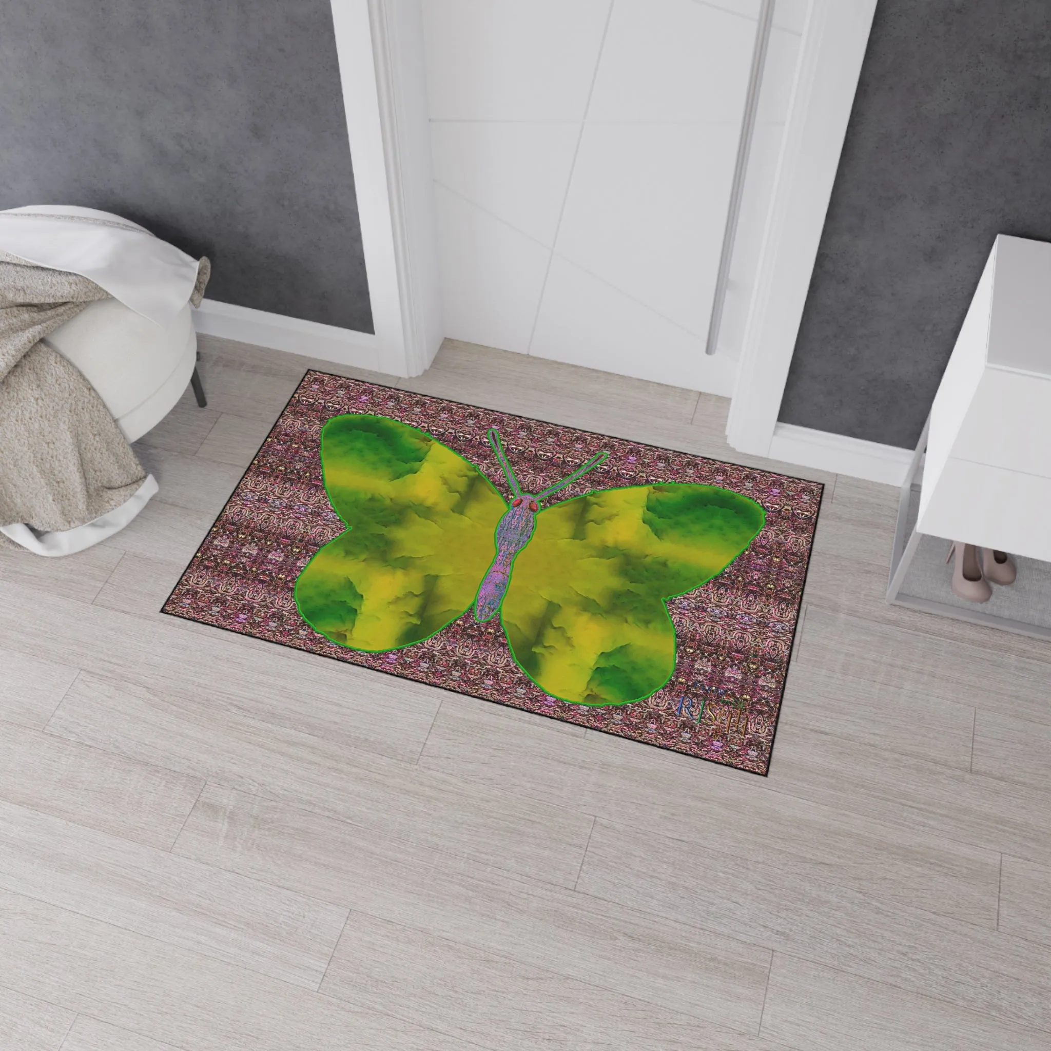 Heavy Duty Floor Mat (Butterfly Glade Denizen & Samhain Dream Thaw 14 & Purple Logo@Alchemic) RJSTH@Fabric#5_2 of 18 RJSTHw2025 RJS
