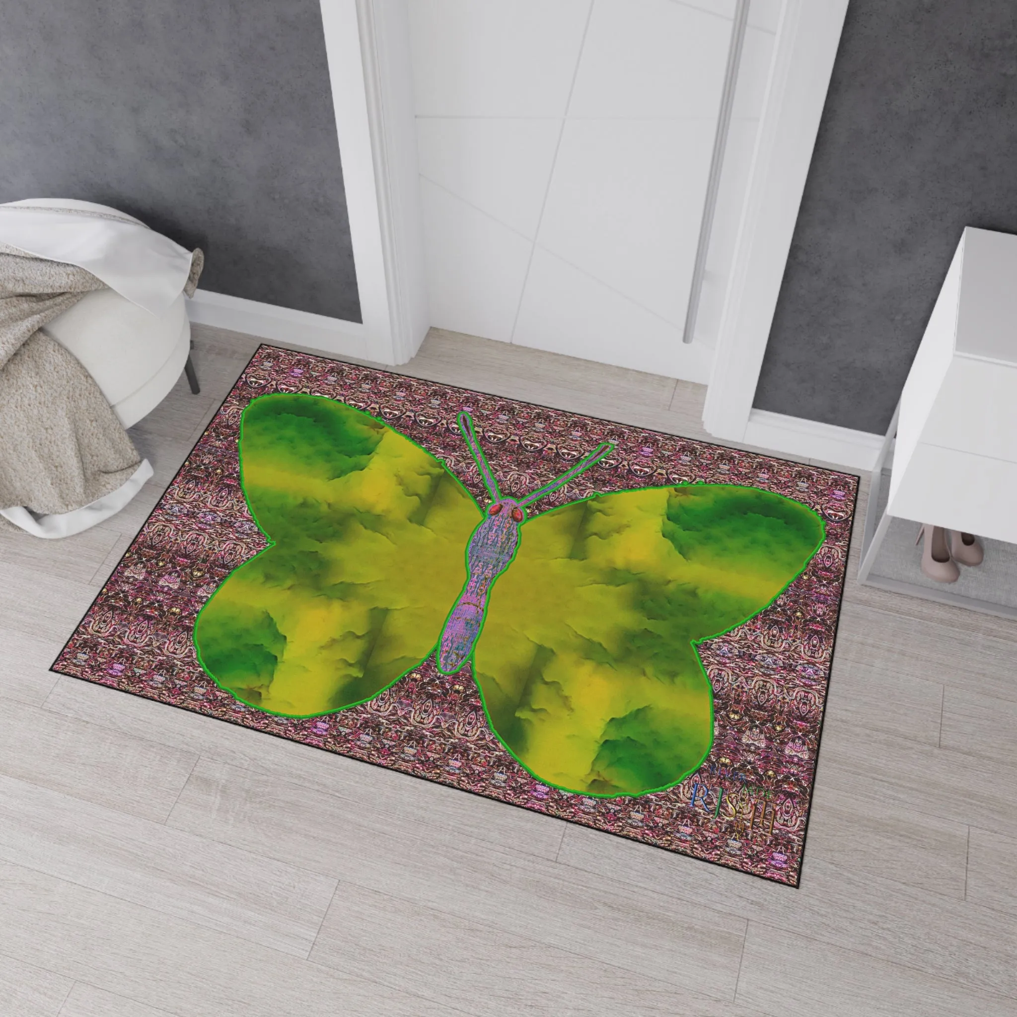 Heavy Duty Floor Mat (Butterfly Glade Denizen & Samhain Dream Thaw 14 & Purple Logo@Alchemic) RJSTH@Fabric#5_2 of 18 RJSTHw2025 RJS