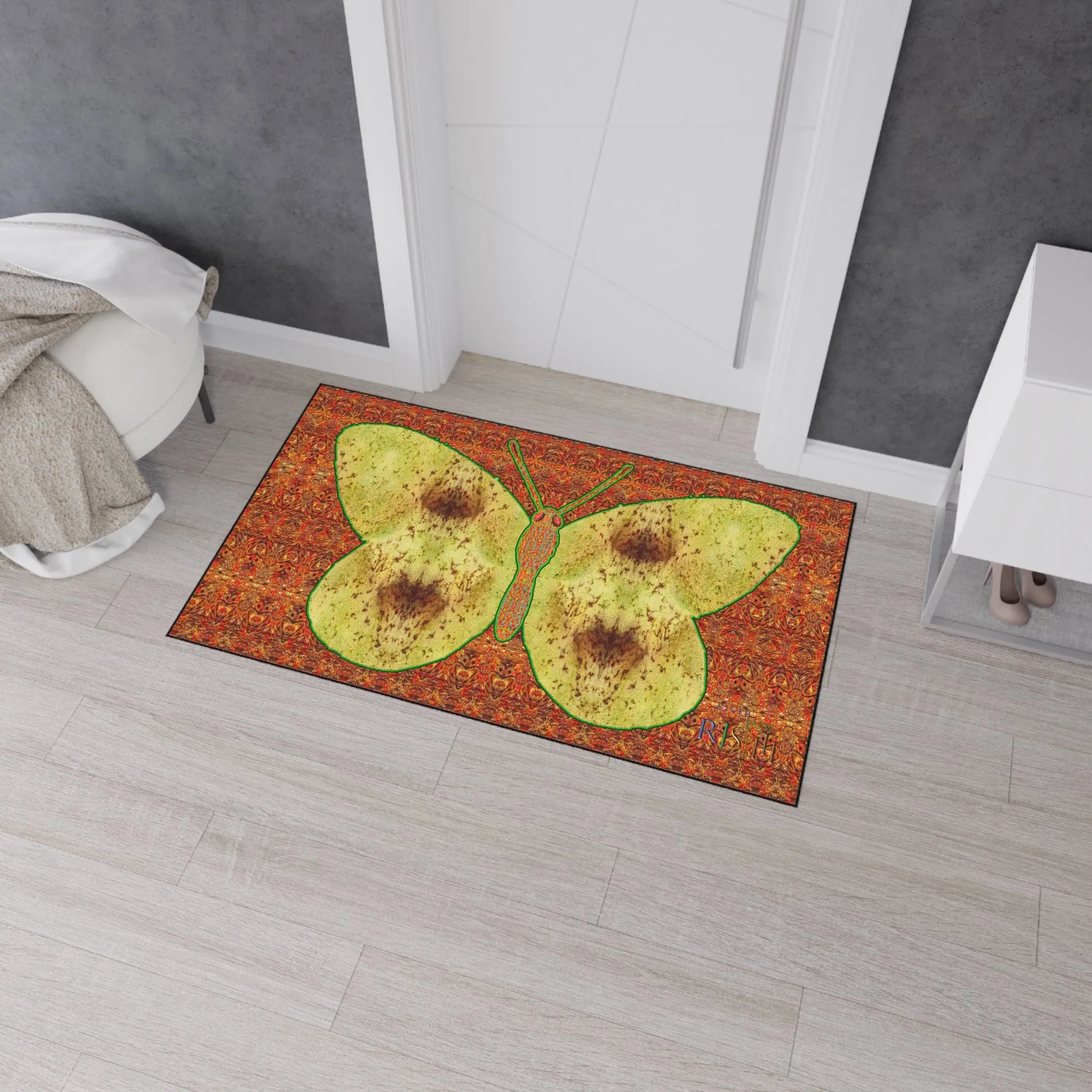 Heavy Duty Floor Mat (Butterfly Glade Denizen & Samhain Dream Thaw 15 & Orange Logo@Alchemic) RJSTH@Fabric#2_3 of 16 RJSTHw2025 RJS