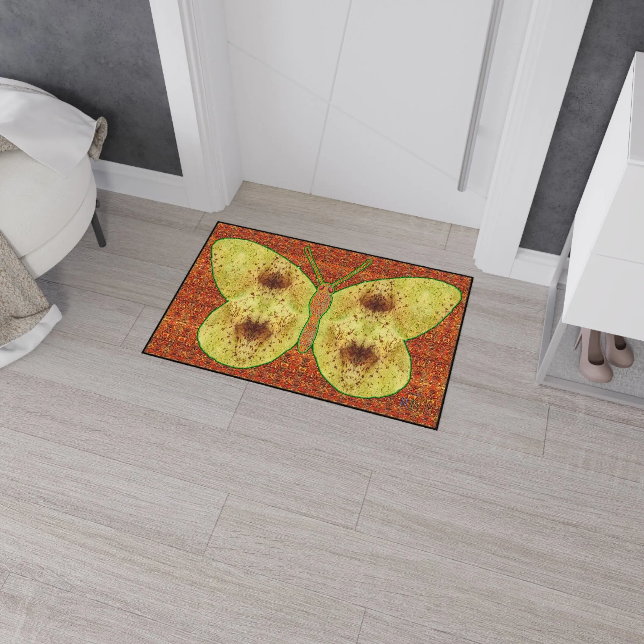 Heavy Duty Floor Mat (Butterfly Glade Denizen & Samhain Dream Thaw 15 & Orange Logo@Alchemic) RJSTH@Fabric#2_3 of 16 RJSTHw2025 RJS