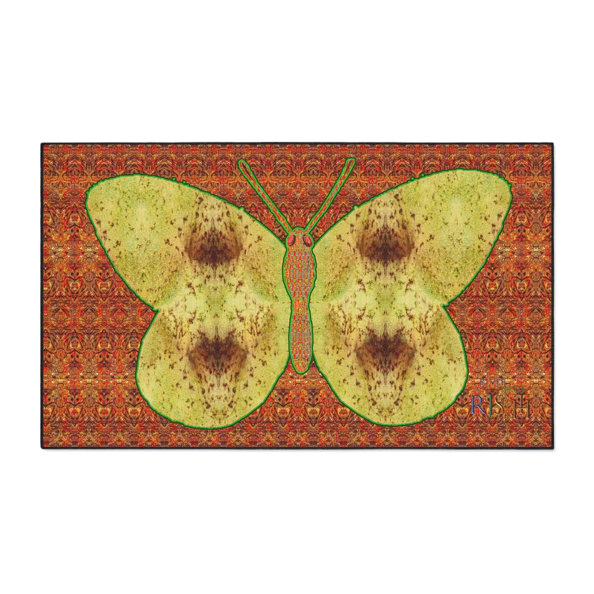 Heavy Duty Floor Mat (Butterfly Glade Denizen & Samhain Dream Thaw 15 & Orange Logo@Alchemic) RJSTH@Fabric#2_3 of 16 RJSTHw2025 RJS
