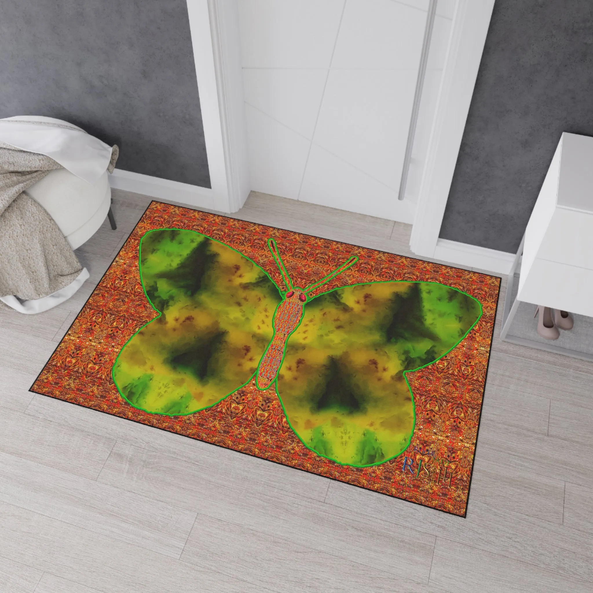 Heavy Duty Floor Mat (Butterfly Glade Denizen & Samhain Dream Thaw 15 & Orange Logo@Alchemic) RJSTH@Fabric#3_4 of 16 RJSTHw2025 RJS