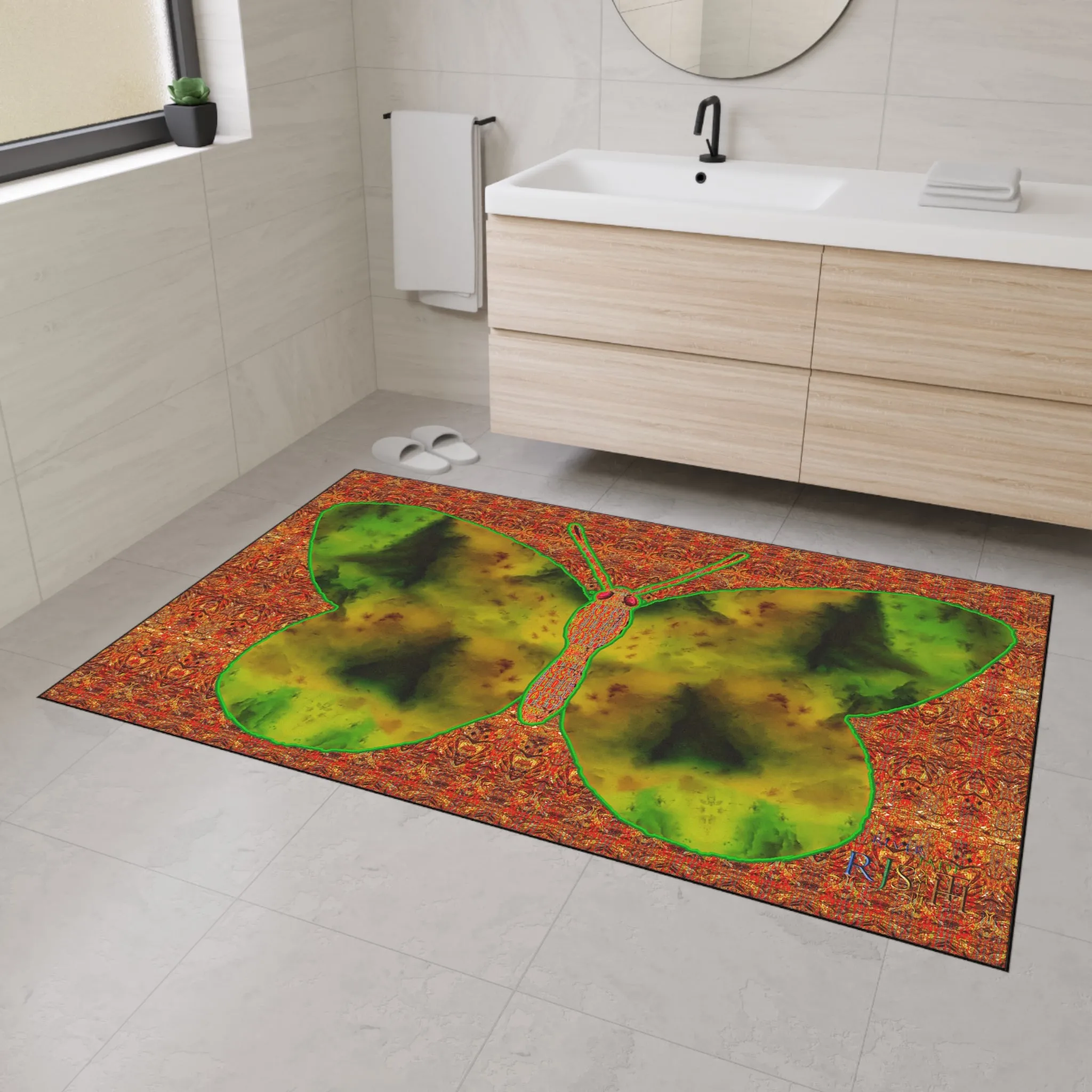 Heavy Duty Floor Mat (Butterfly Glade Denizen & Samhain Dream Thaw 15 & Orange Logo@Alchemic) RJSTH@Fabric#3_4 of 16 RJSTHw2025 RJS