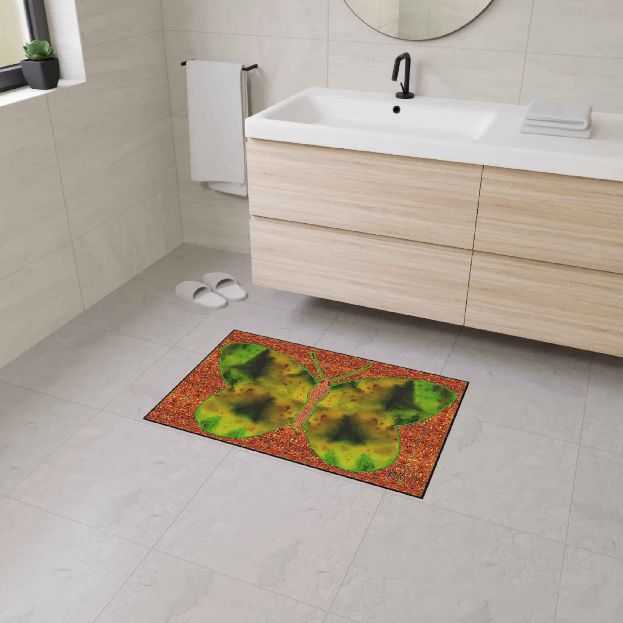 Heavy Duty Floor Mat (Butterfly Glade Denizen & Samhain Dream Thaw 15 & Orange Logo@Alchemic) RJSTH@Fabric#3_4 of 16 RJSTHw2025 RJS