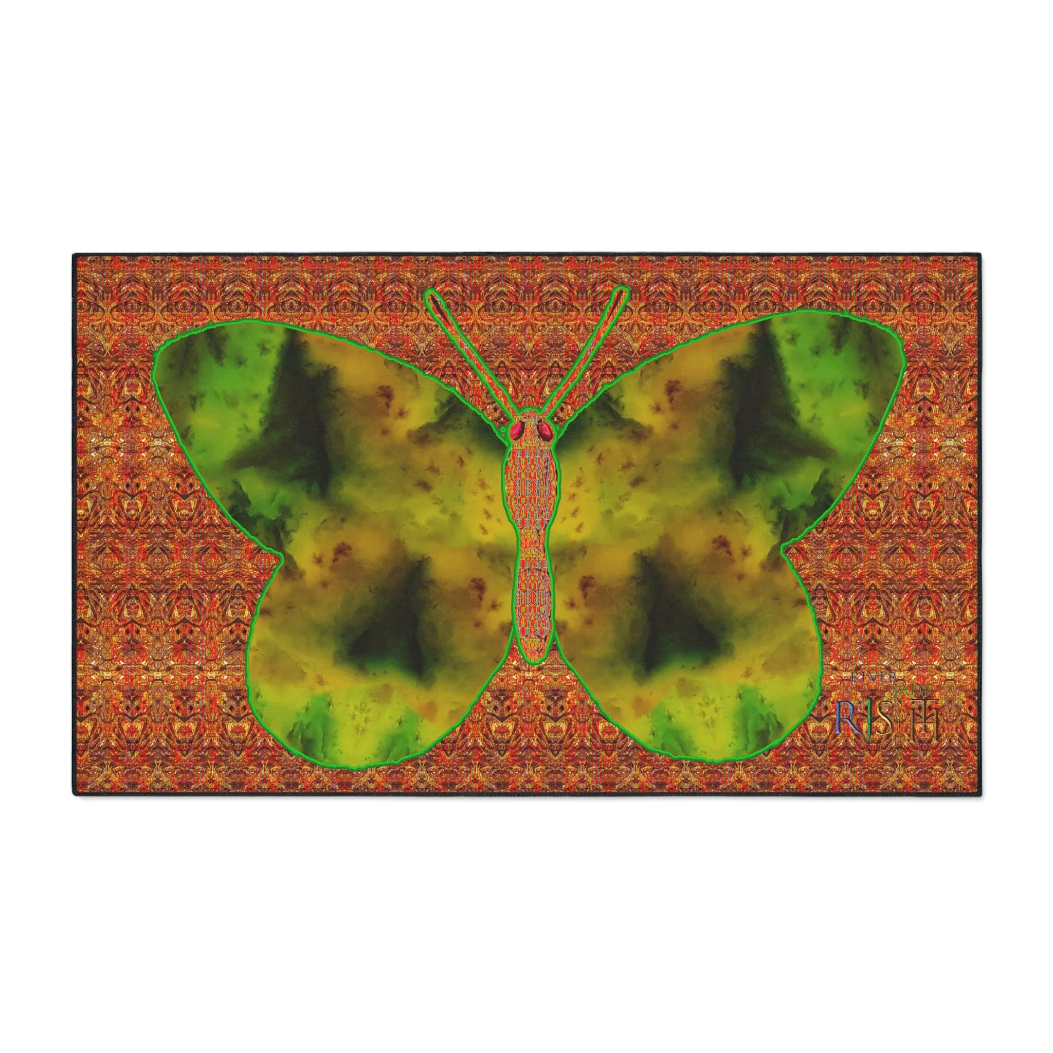 Heavy Duty Floor Mat (Butterfly Glade Denizen & Samhain Dream Thaw 15 & Orange Logo@Alchemic) RJSTH@Fabric#3_4 of 16 RJSTHw2025 RJS