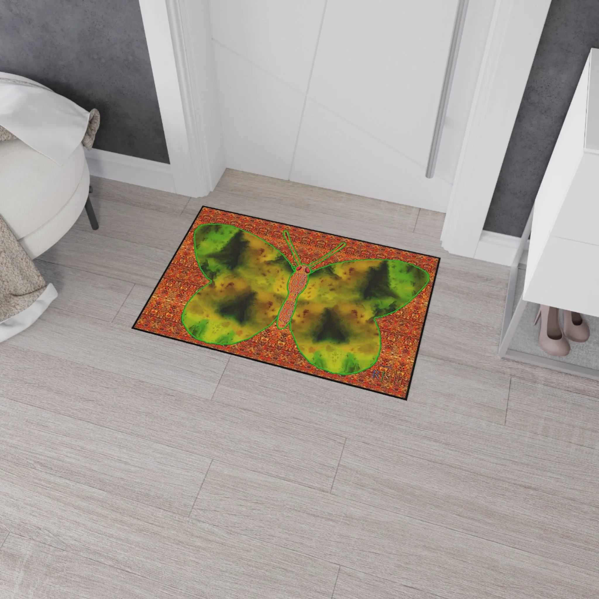 Heavy Duty Floor Mat (Butterfly Glade Denizen & Samhain Dream Thaw 15 & Orange Logo@Alchemic) RJSTH@Fabric#3_4 of 16 RJSTHw2025 RJS