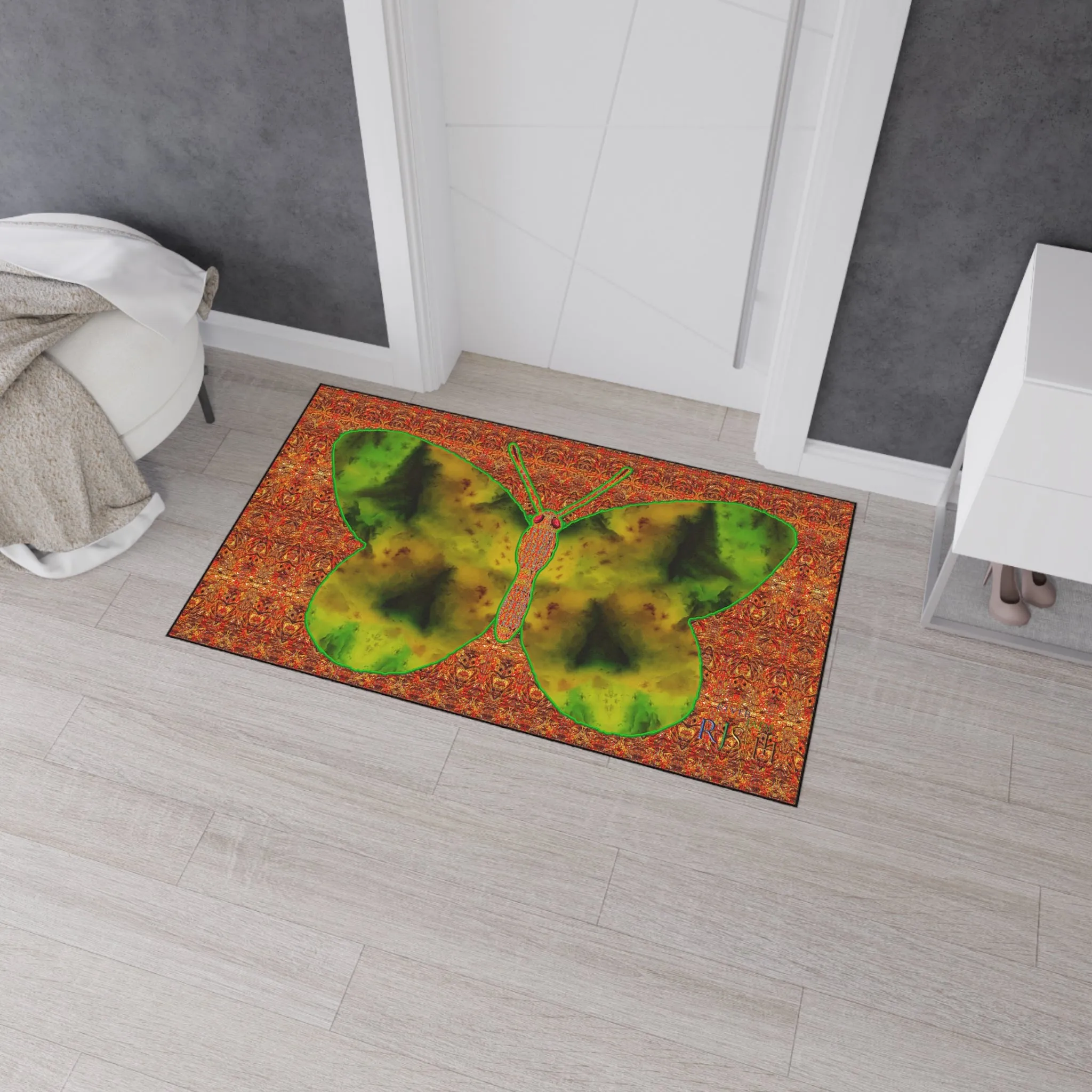 Heavy Duty Floor Mat (Butterfly Glade Denizen & Samhain Dream Thaw 15 & Orange Logo@Alchemic) RJSTH@Fabric#3_4 of 16 RJSTHw2025 RJS