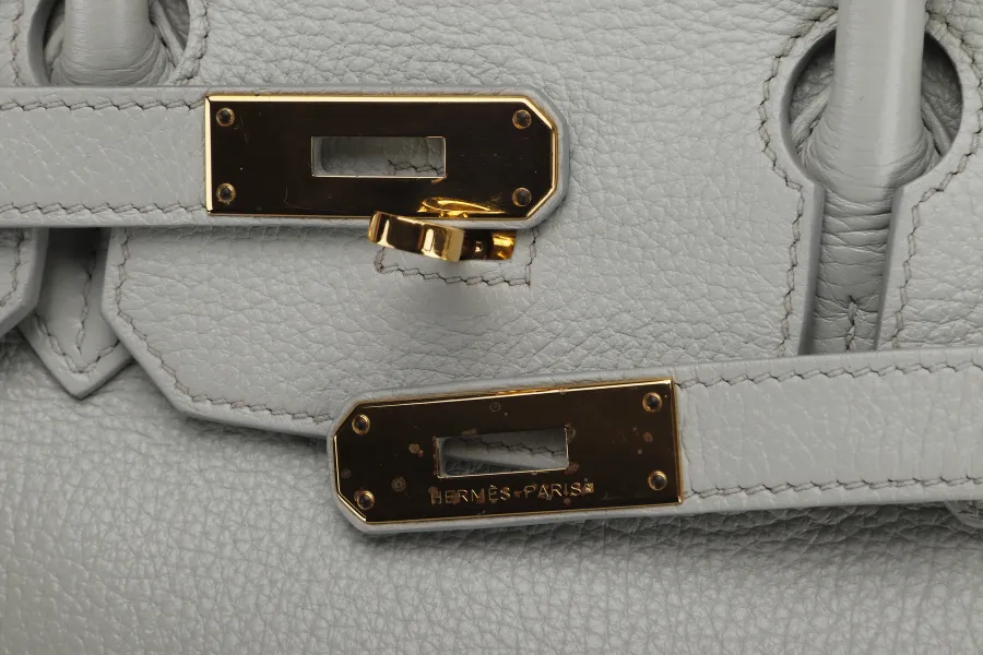 HERMES BIRKIN 35 (STAMP N) GRIS PERLE TOGO GOLD HARDWARE WITH KEYS&LOCK, RAINCOAT, DUST COVER & BOX