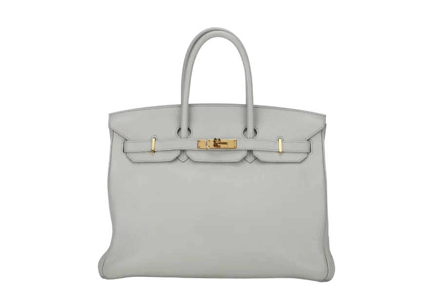 HERMES BIRKIN 35 (STAMP N) GRIS PERLE TOGO GOLD HARDWARE WITH KEYS&LOCK, RAINCOAT, DUST COVER & BOX