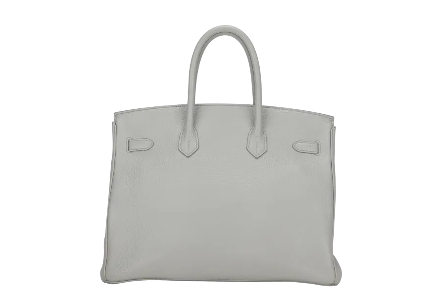 HERMES BIRKIN 35 (STAMP N) GRIS PERLE TOGO GOLD HARDWARE WITH KEYS&LOCK, RAINCOAT, DUST COVER & BOX