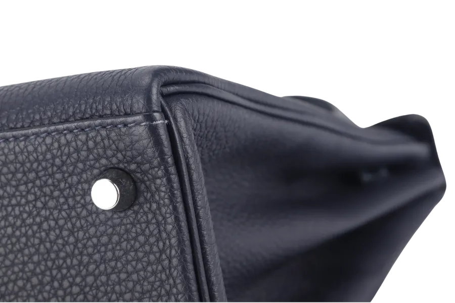 HERMES KELLY 28 STAMP Y (YEAR 2021) TOUCH NILOTICUS TOGO BLUE NUIT, BLUE BALTIQUE SILVER HARDWARE WITH KEYS&LOCK AND DUST COVER