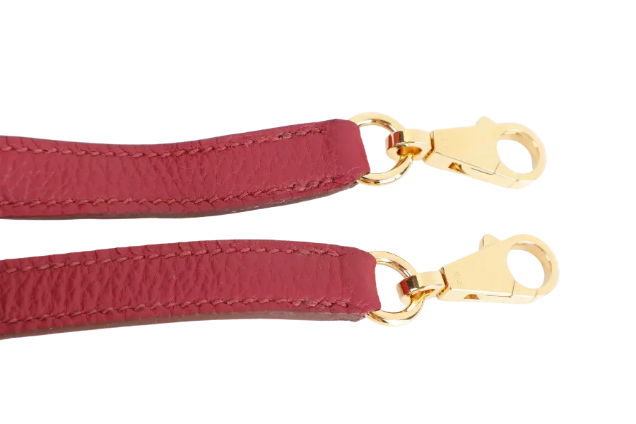 HERMES KELLY 32 RUBIS TOGO GOLD HARDWARE STAMP T (2015) WITH KEYS & LOCK, RAINCOAT, STRAPS , DUST COVER AND BOX