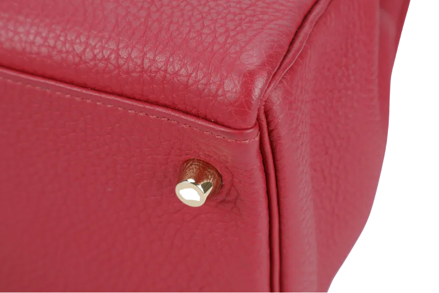 HERMES KELLY 32 RUBIS TOGO GOLD HARDWARE STAMP T (2015) WITH KEYS & LOCK, RAINCOAT, STRAPS , DUST COVER AND BOX