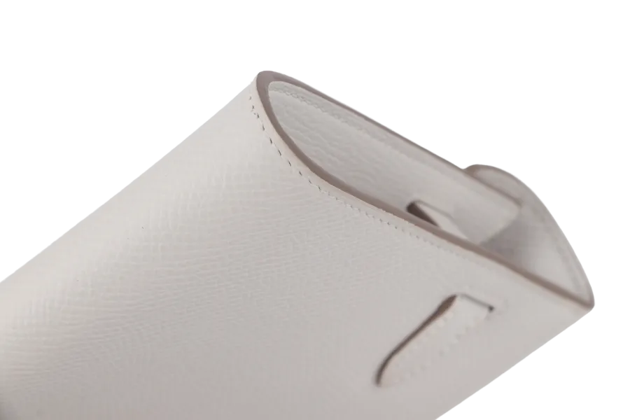 HERMES KELLY TO GO (STAMP B) GRIS PALE EPSOM LEATHER GOLD HARDWARE WITH STRAP, DUST COVER AND BOX