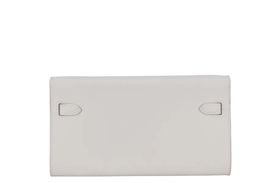 HERMES KELLY TO GO (STAMP B) GRIS PALE EPSOM LEATHER GOLD HARDWARE WITH STRAP, DUST COVER AND BOX