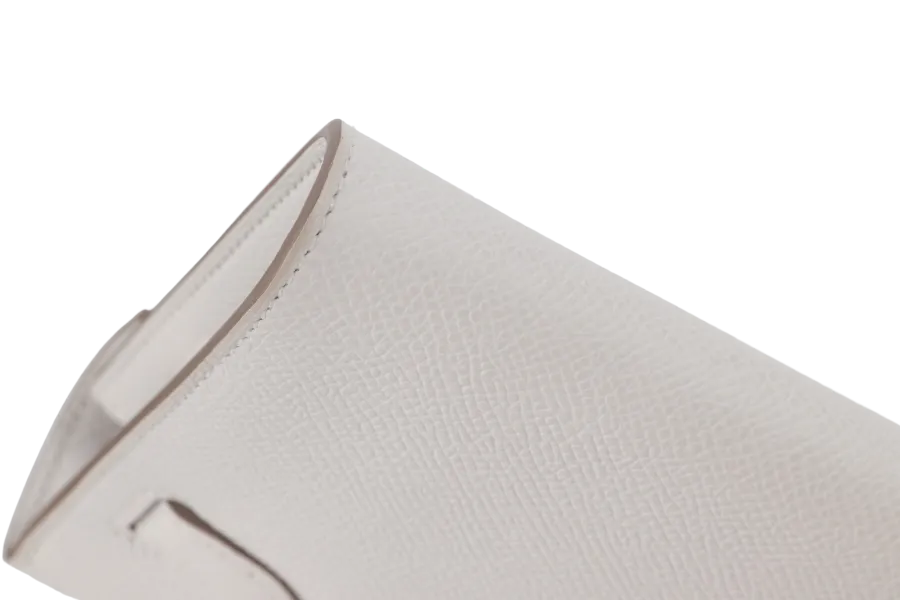 HERMES KELLY TO GO (STAMP B) GRIS PALE EPSOM LEATHER GOLD HARDWARE WITH STRAP, DUST COVER AND BOX