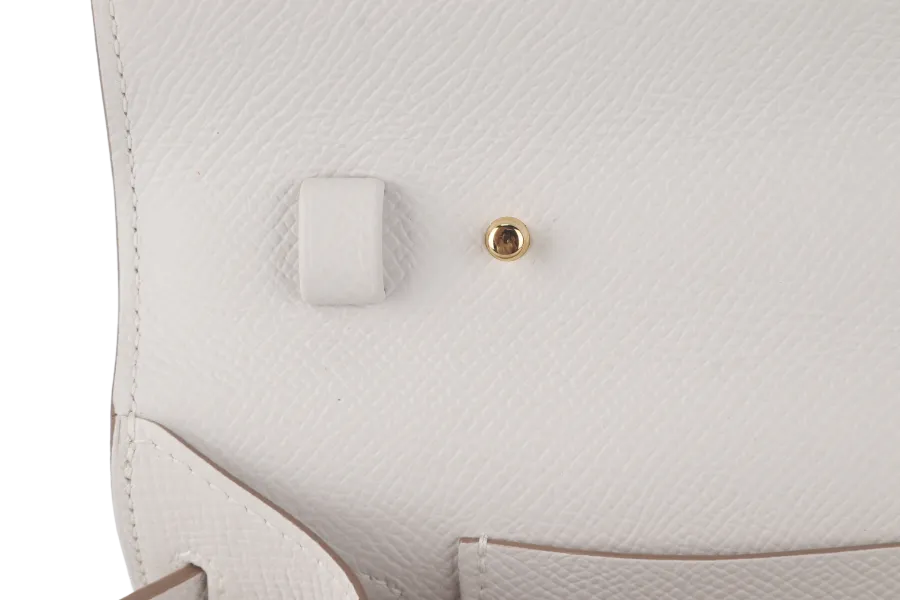 HERMES KELLY TO GO (STAMP B) GRIS PALE EPSOM LEATHER GOLD HARDWARE WITH STRAP, DUST COVER AND BOX