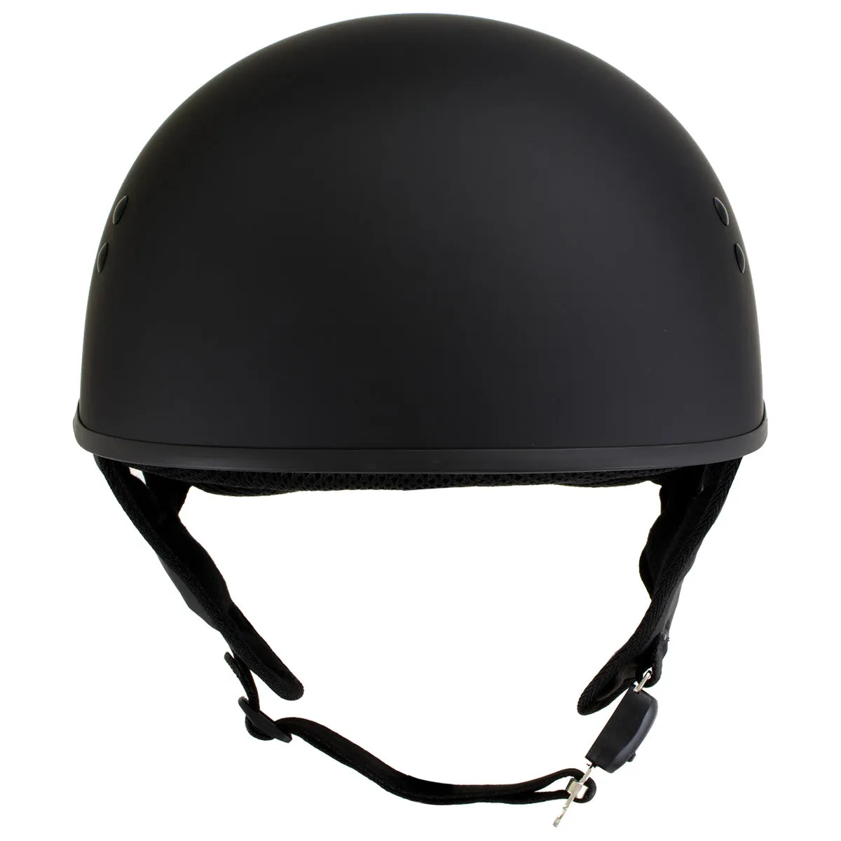 HLD1001 'Flat Matte Black' Motorcycle DOT Skull Cap Classic Half Helmet for Men and Women Biker