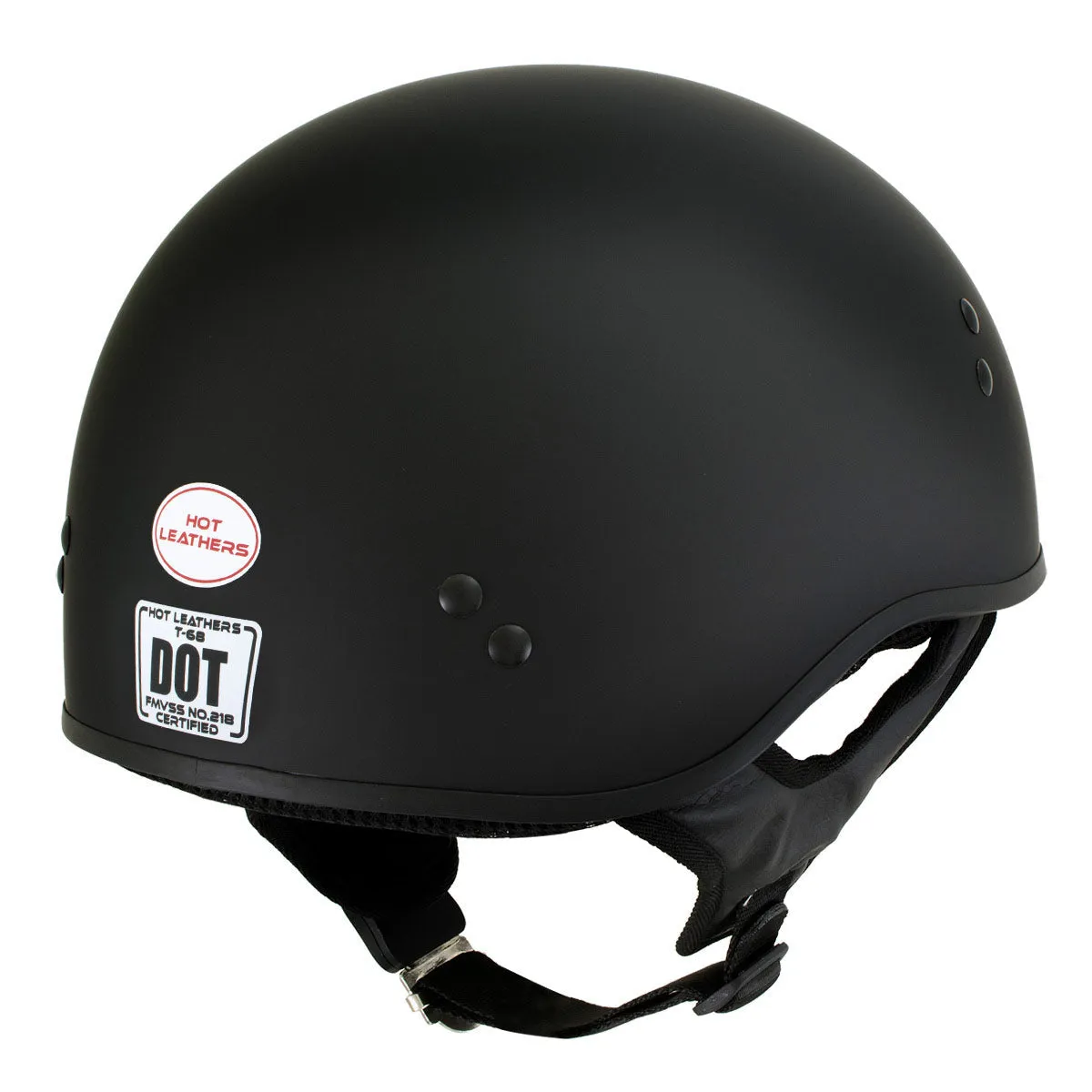 HLD1001 'Flat Matte Black' Motorcycle DOT Skull Cap Classic Half Helmet for Men and Women Biker