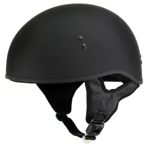 HLD1001 'Flat Matte Black' Motorcycle DOT Skull Cap Classic Half Helmet for Men and Women Biker